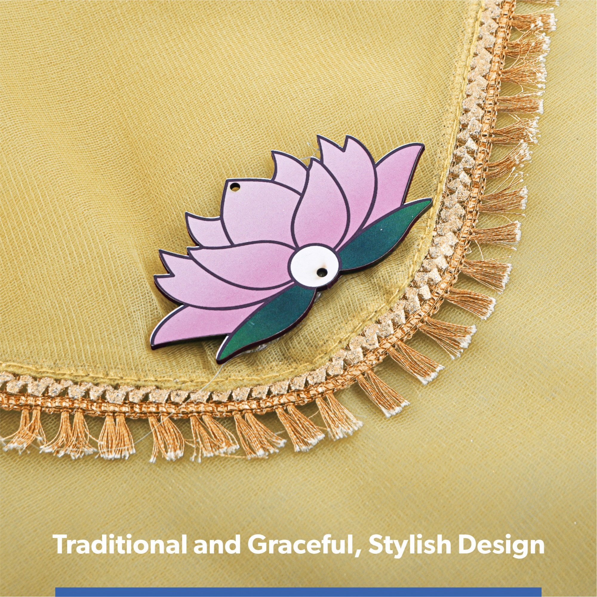 Double Layer Organza Saree Covers for Gifting with Flower Flap Closure  Wedding Saree Cover  Single SareeSuit Packing Shagun Cloth Cover  Golden Lace - Gold