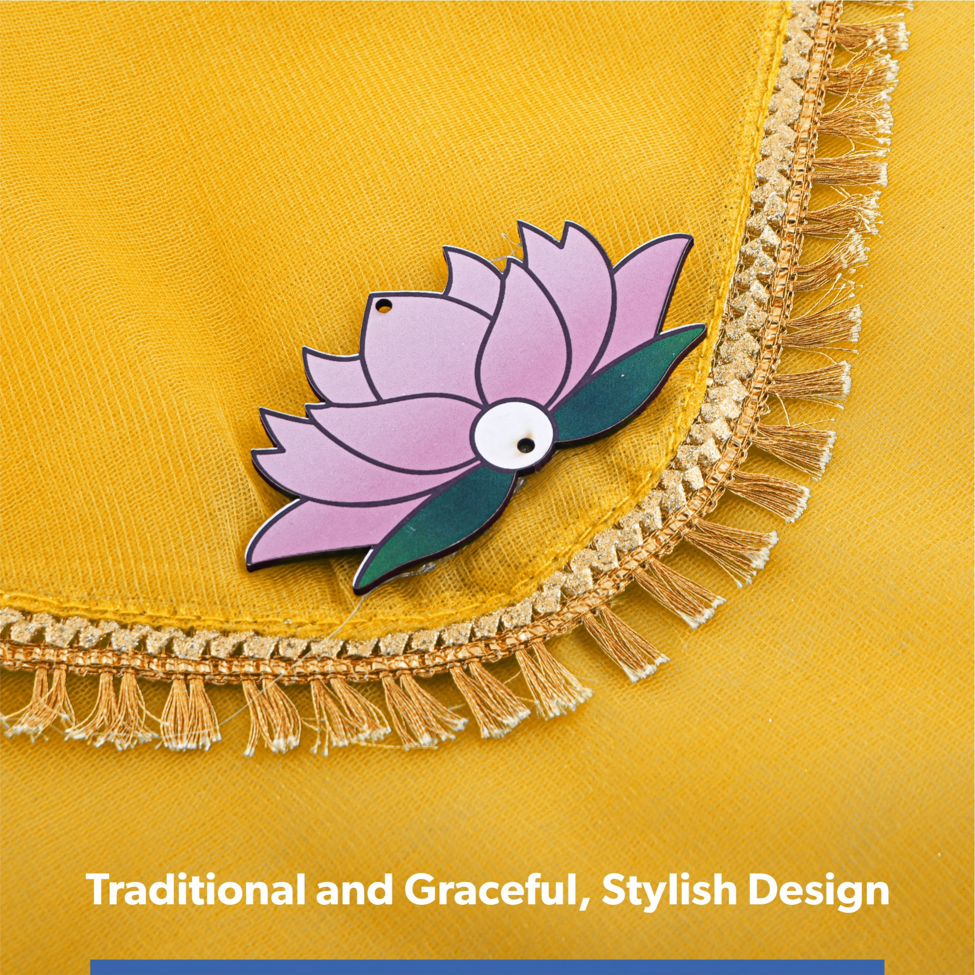 Double Layer Organza Saree Covers for Gifting with Flower Flap Closure  Wedding Saree Cover  Single SareeSuit Packing Shagun Cloth Cover  Golden Lace - Yellow