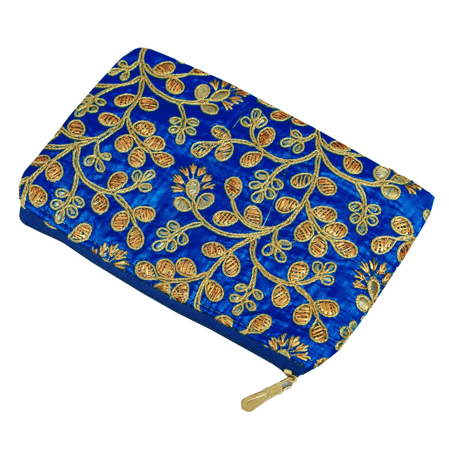 Embroidery Women Hand Purse Wallet For Party Wedding Dating- Pack of 2 Blue