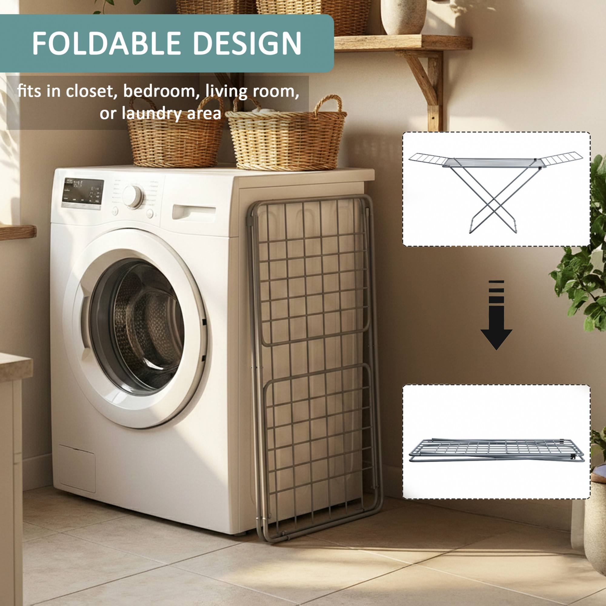 Extra Strong 58 Kg foldable Metal Clothes Drying Stand for Indoor  Outdoor  Laundry Rack Clothes Dryer Stand for Adult  Kid Cloth  Grey