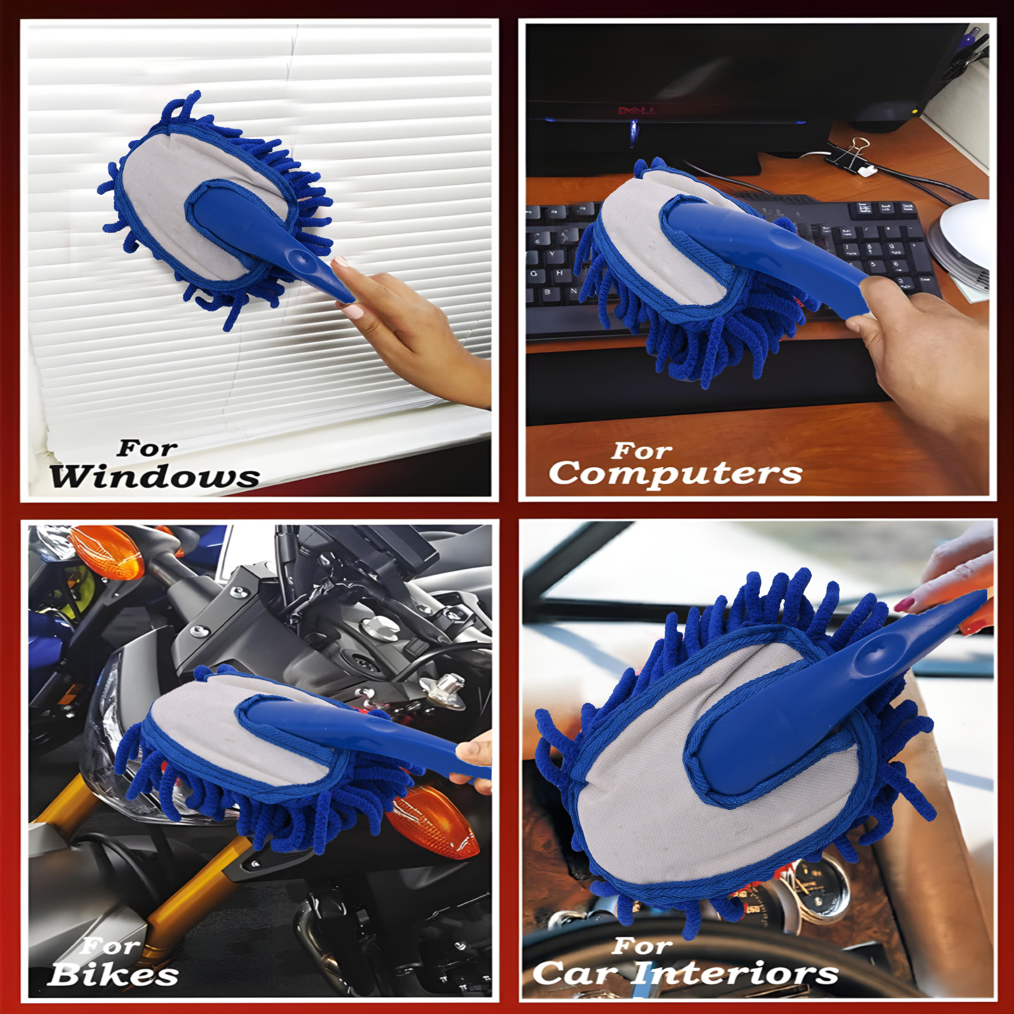 Flexible Microfiber Car Cleaning Brush  Dusting Brush for Home Cleaning  Soft Bristled Cleaning Tool Sofa Brush  Dust Remover for HomeOffice Use  Royal Blue