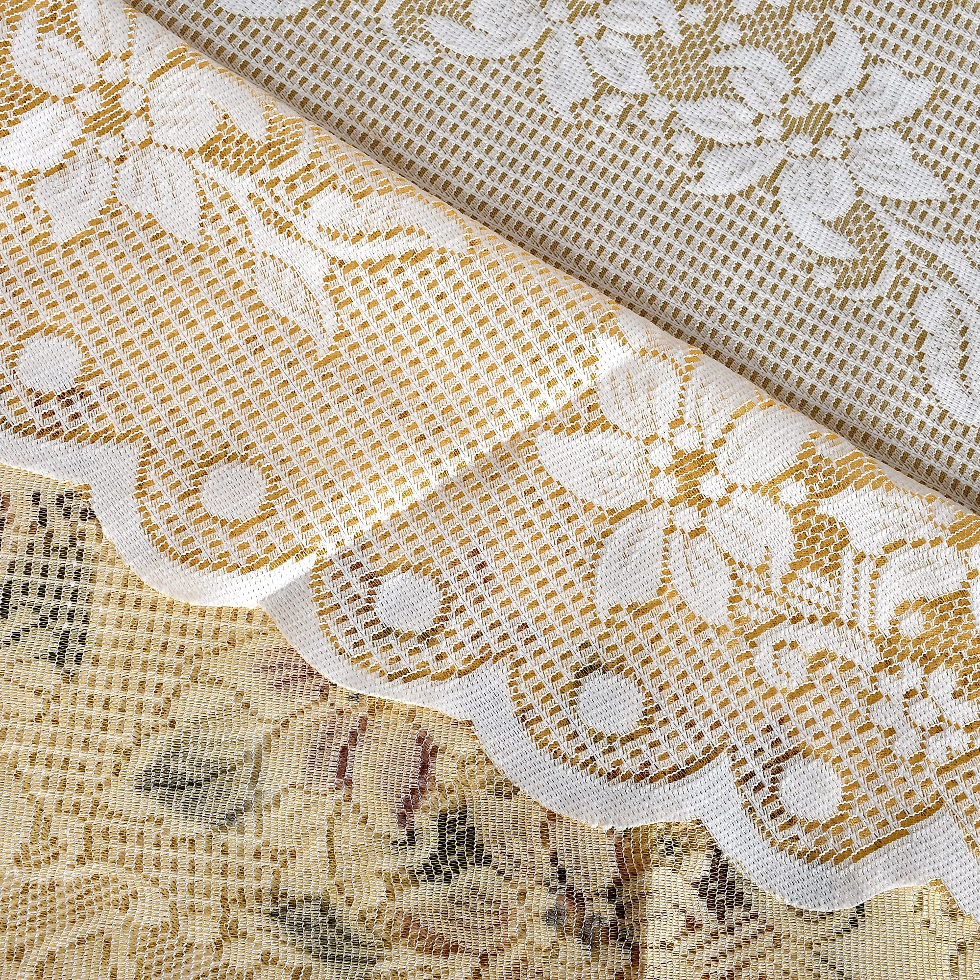 Flower Design Round Table Cover For Kitchen Dining Room Restaurant Party Decoration Cream