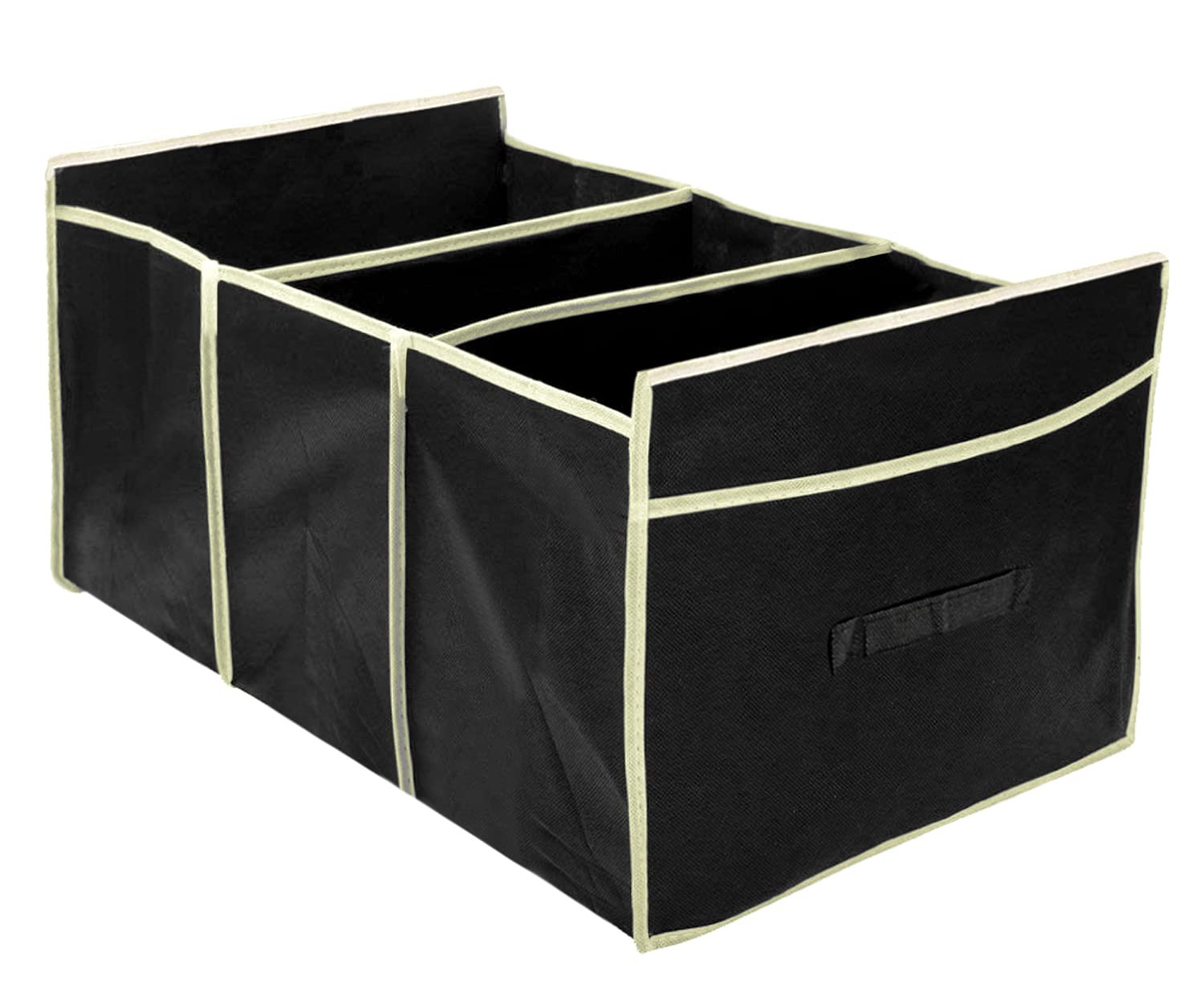 Foldable Trunk Storage Organizer Reinforced Handles Suitable for Any Car SUV Mini-Van Black