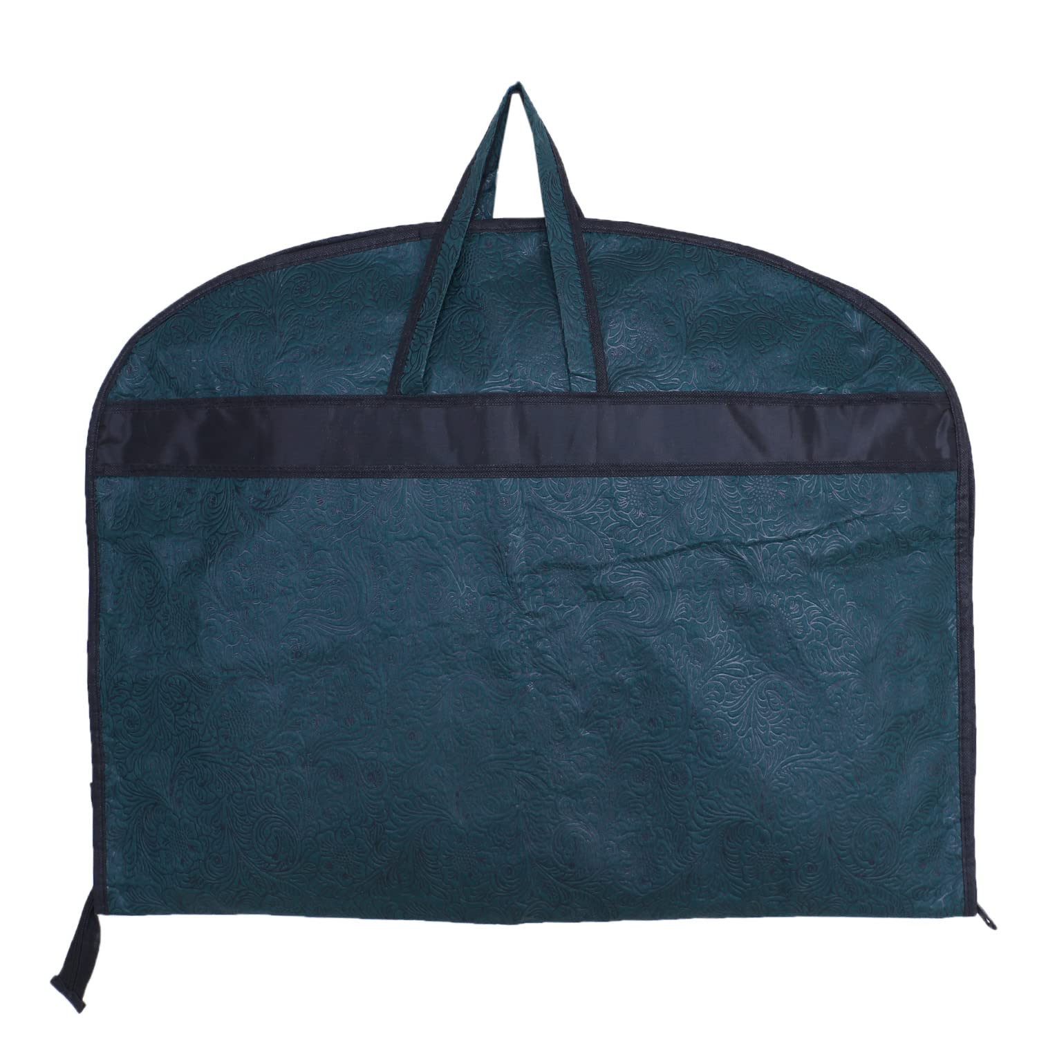 Folding Blazer CoverNon Woven Embossed Hanging Coat CoverTransparent Window Wardrobe Organizer With Zipper Pack of 3 Green