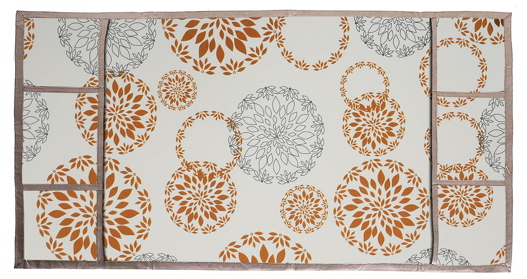 Fridge Organiser Set 3 pcs Fridge Mat 2 pcs Fridge Handle Cover 1 Fridge Top Cover Rangoli White