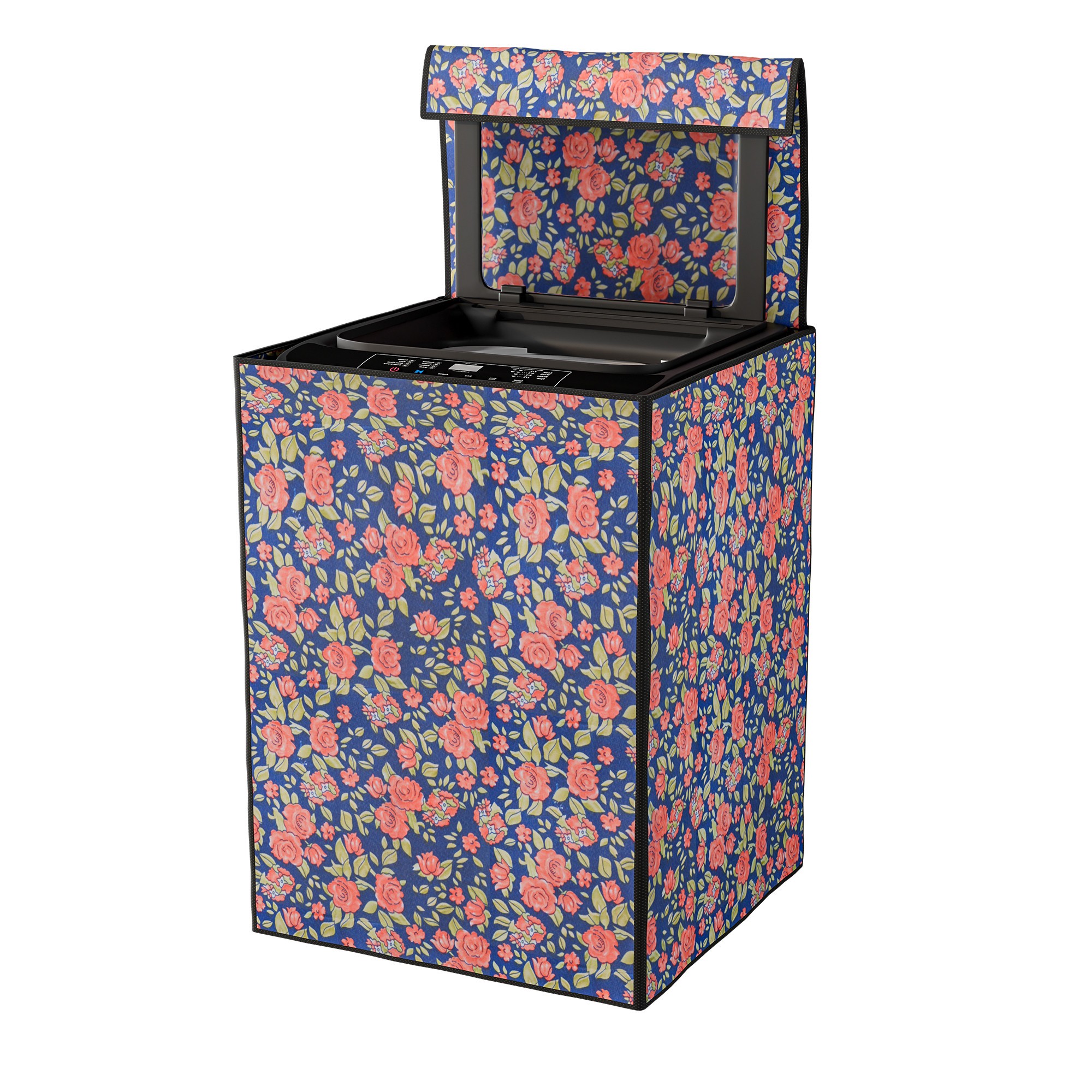 Fully Automatic Top Load Washing Machine Cover Compatible  Waterproof  Dustproof Cover for Balcony  Laundry Area  Cut Out - Blue  Red