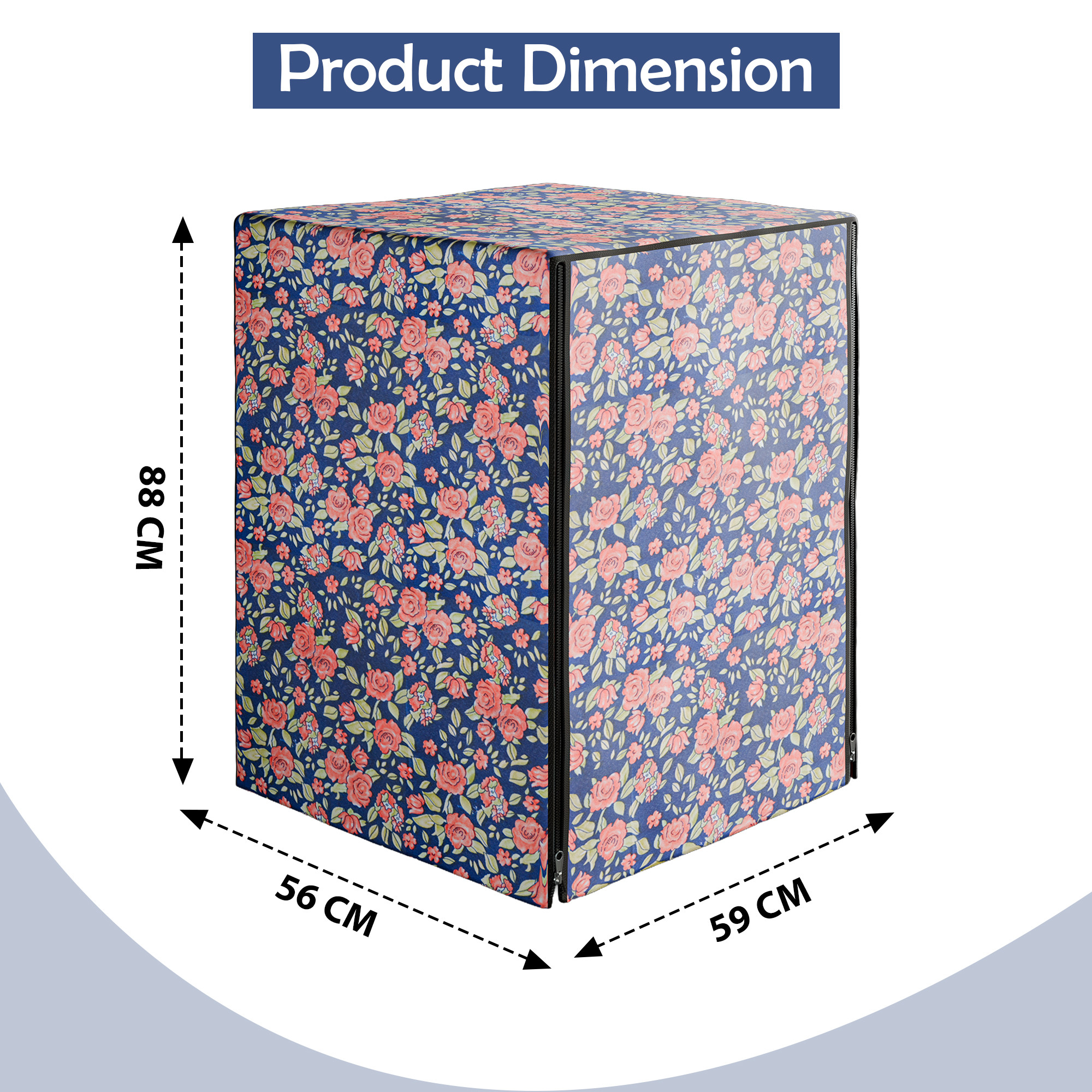 Fully Automatic Top Load Washing Machine Cover Compatible  Waterproof  Dustproof Cover for Balcony  Laundry Area  Cut Out - Blue  Red