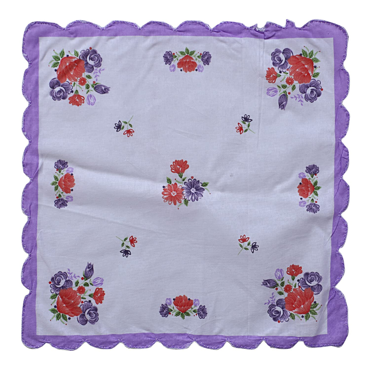 HandkerchiefsMulticolored Floral Print Cutwork Soft Cotton Hankies For WomanGirls  Wicking Sweat from HandsFaceSet of 12 Multicolor