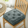 Heavy Velvet Chair Pad for Dining, Office &amp; Home | Soft Cushion with Center Tuft | Support for Long Sitting | Grey