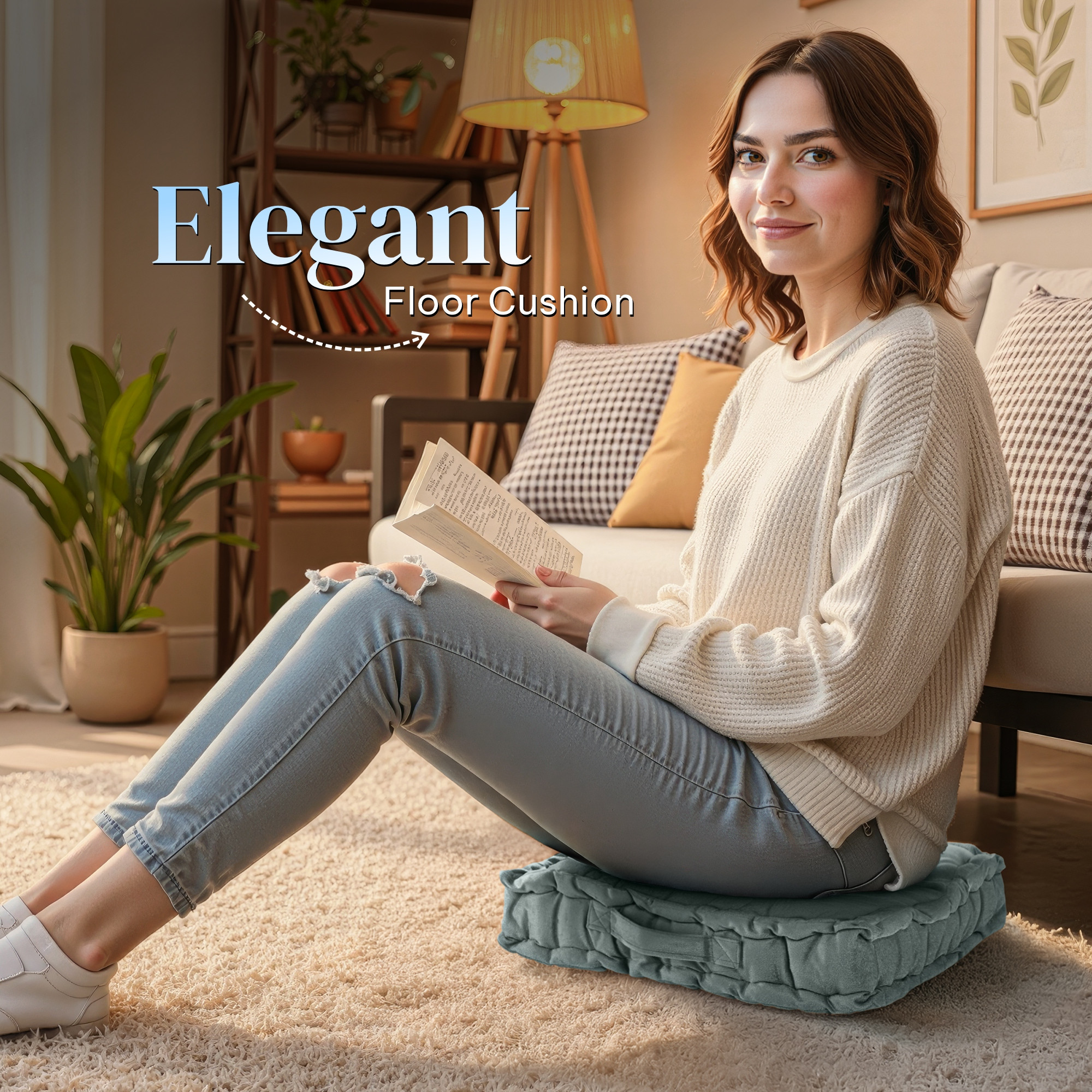 Heavy Velvet Chair Pad for Dining Office  Home  Soft Cushion with Center Tuft  Support for Long Sitting  Grey