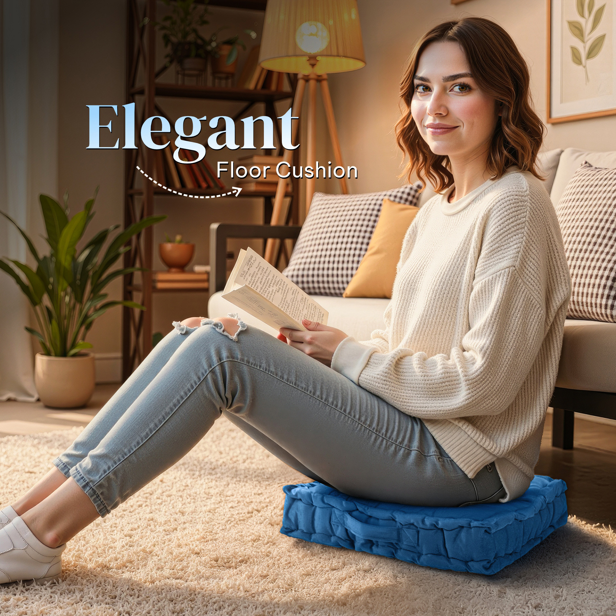 Heavy Velvet Chair Pad for Dining Office  Home  Soft Cushion with Center Tuft  Support for Long Sitting  Navy Blue