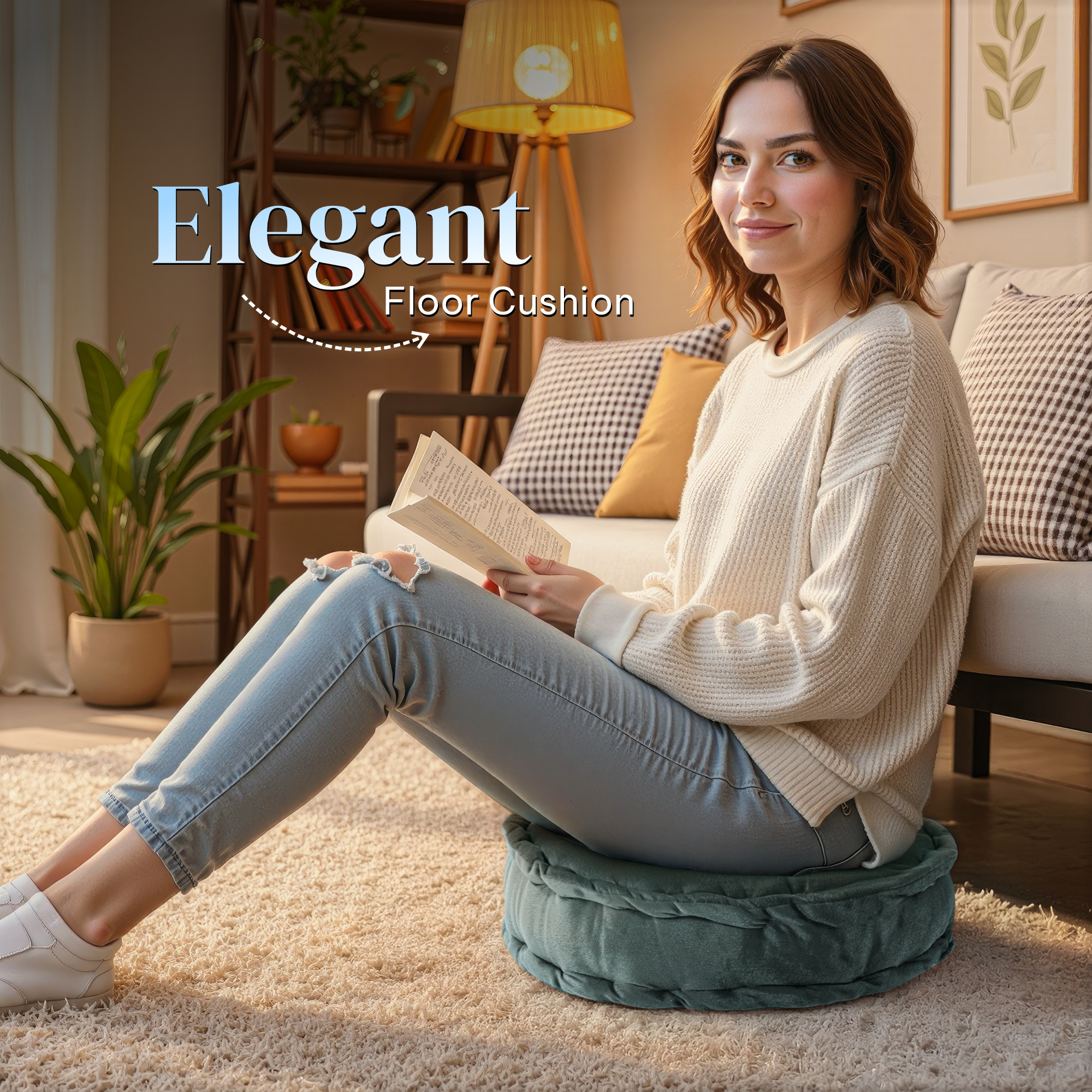 Heavy Velvet Chair Pad for Dining Office  Home  Soft Cushion with Center Tuft  Support for Long Sitting  Grey