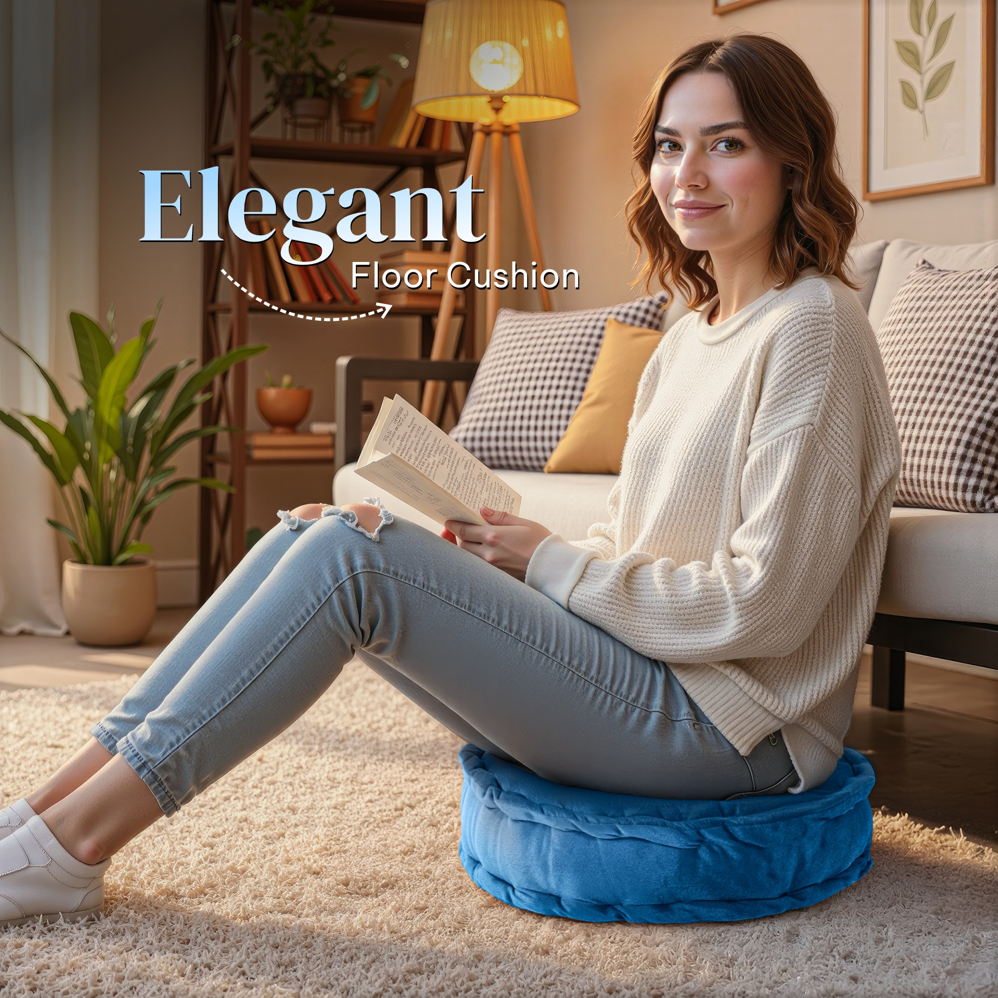 Heavy Velvet Chair Pad for Dining Office  Home  Soft Cushion with Center Tuft  Support for Long Sitting  Navy Blue