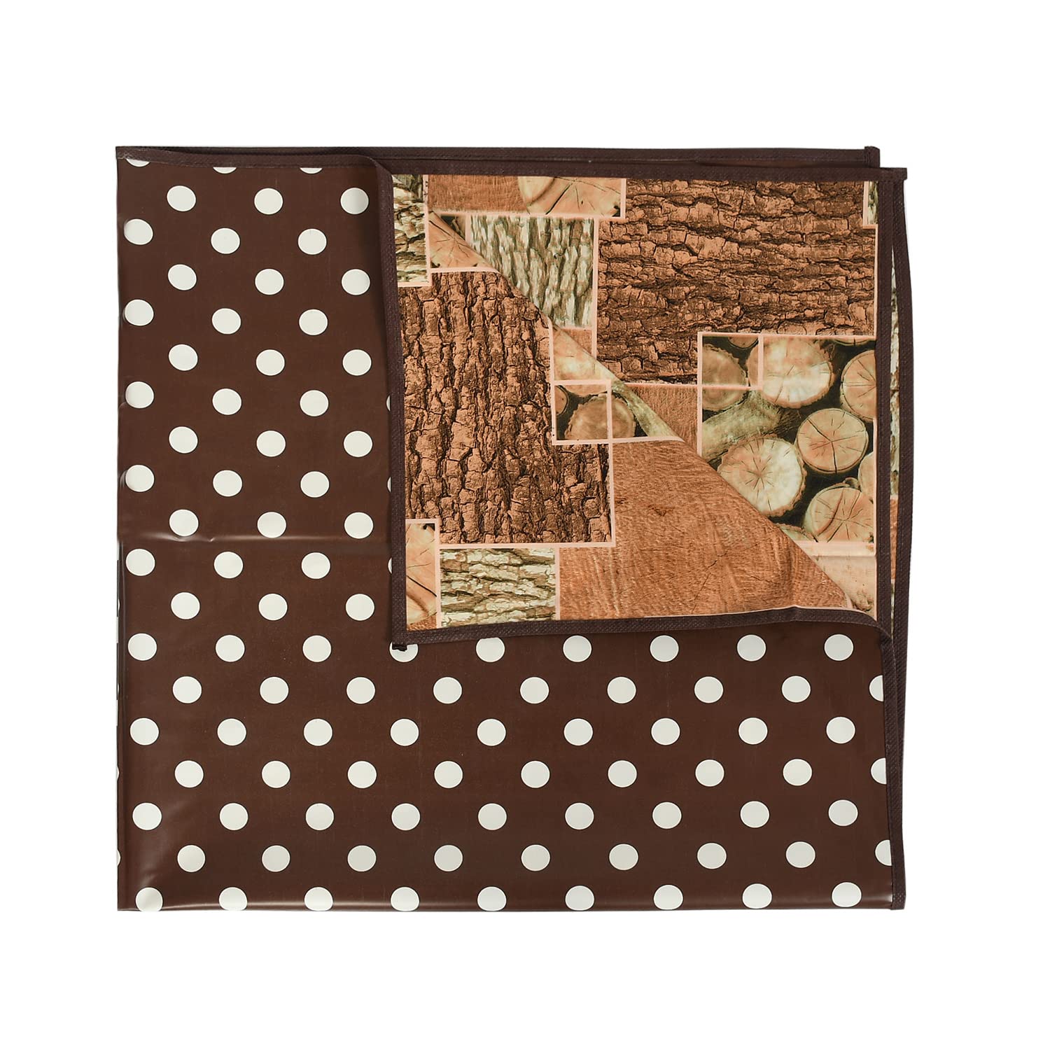 PVC Wooden Print Both Sided Bed Server Food Mat Bedsheet Protector For Home 36x36 Brown 54KM4340