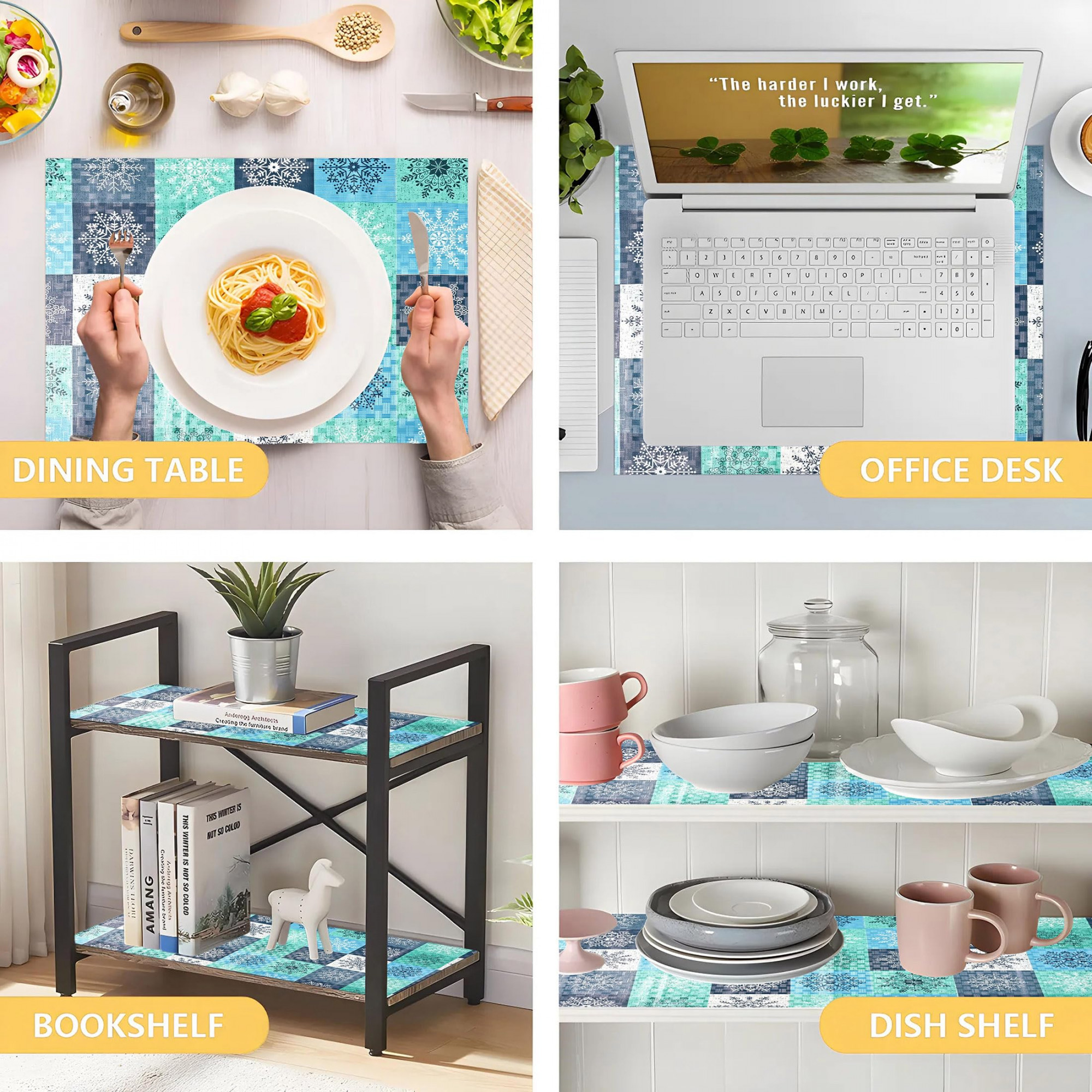 Multicheck Printed PVC Anti Slip Skid Shelf Mat 5 Mtr Multicolor