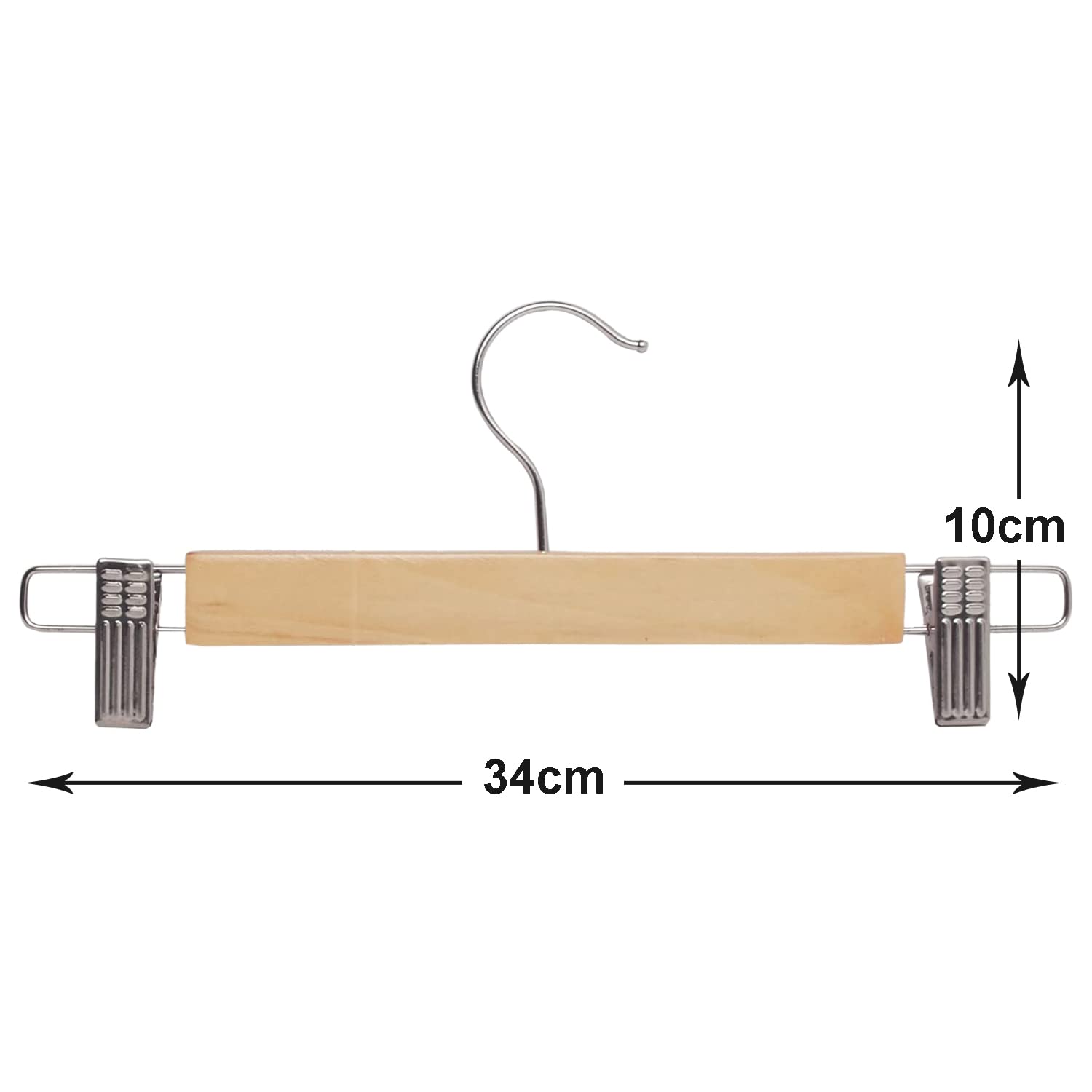 HangerSteel Adjustable ClipsWooden Natural Finish Closet Hanger with Swivel Hook for Clothes  Classical LifestylePack of 6 Brown