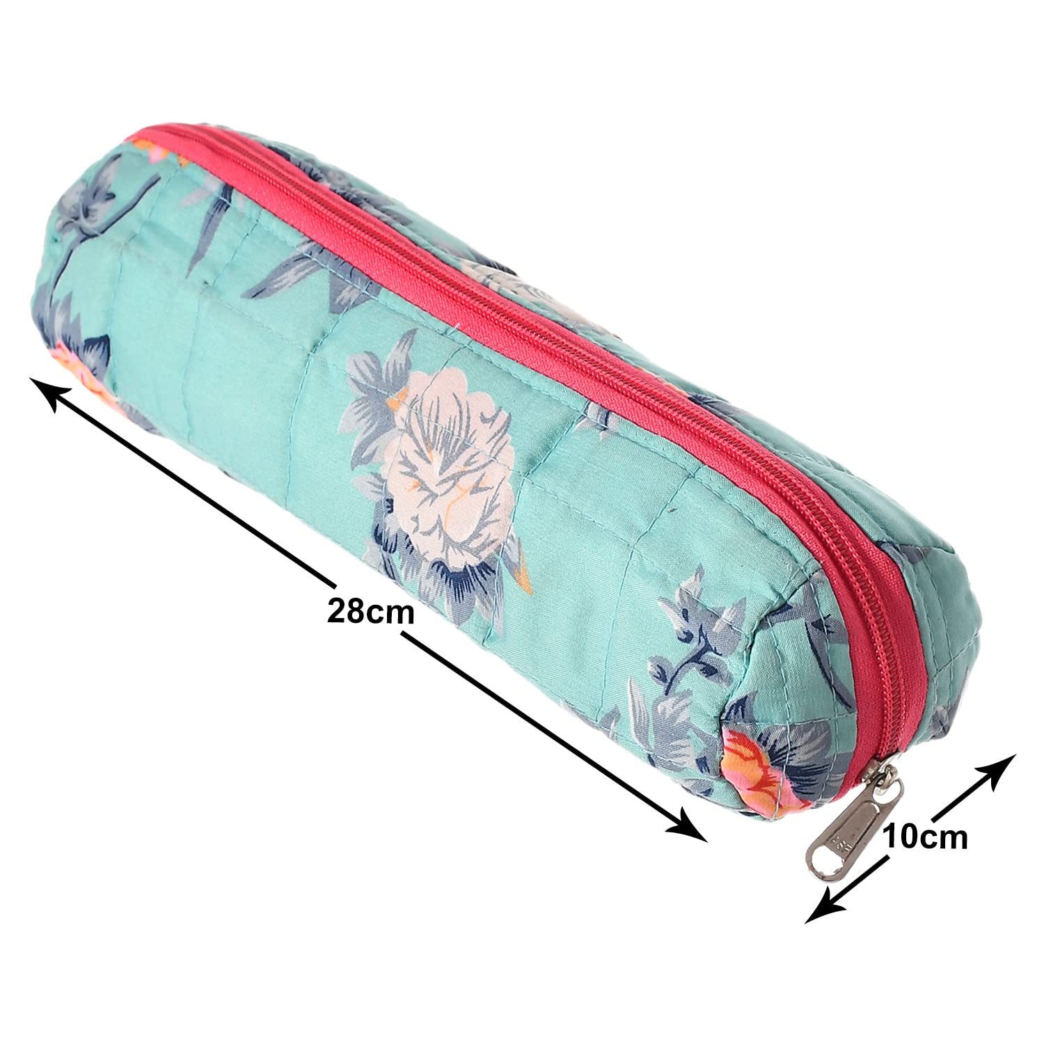 Flower Printed Single Rod Cotton Bangle OrganizerCaseHolderPouch- Pack of 2 Green