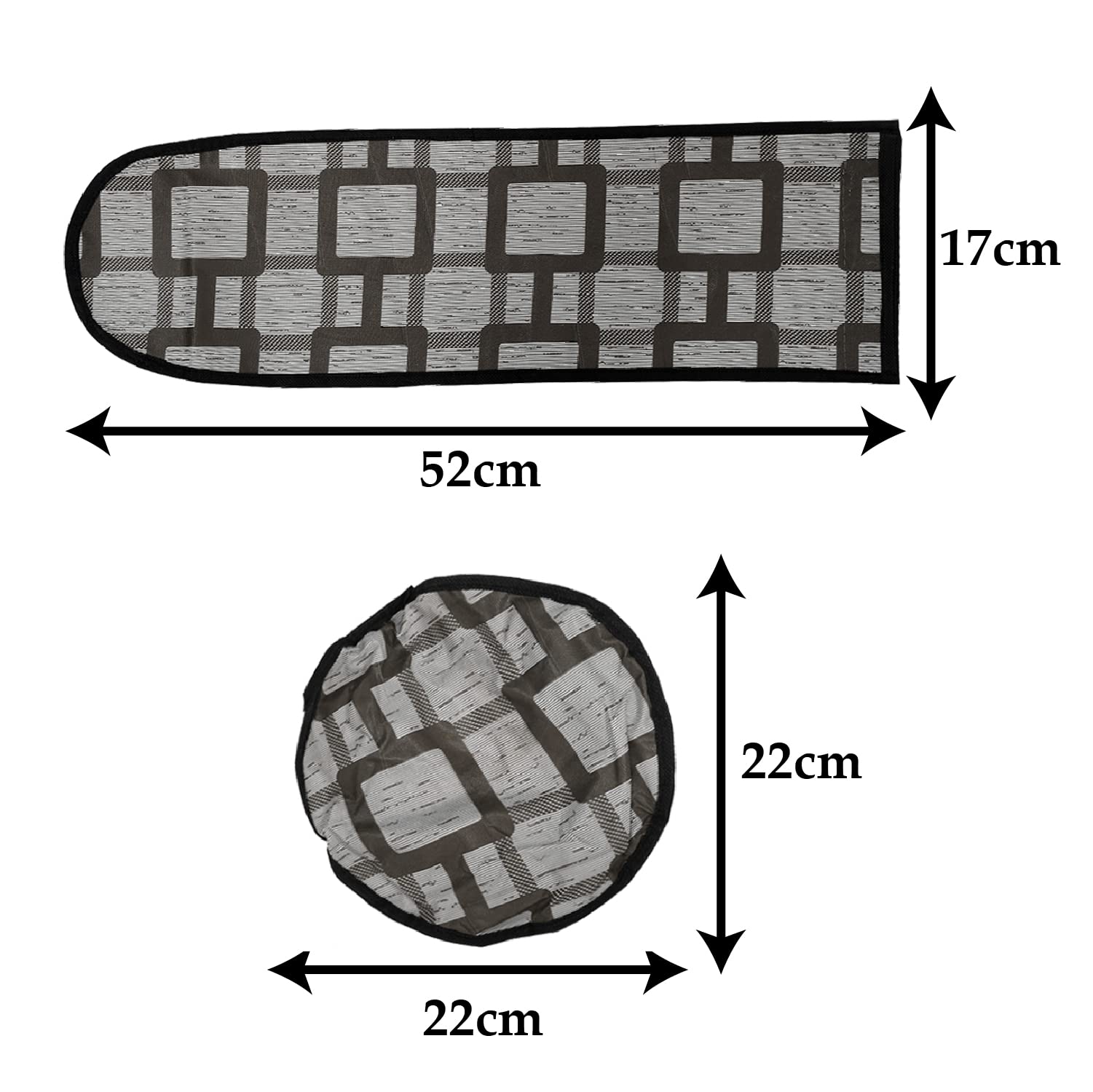 PVC Square Print Dust Proof Three Blade Ceiling Fan Cover Grey 54KM4010