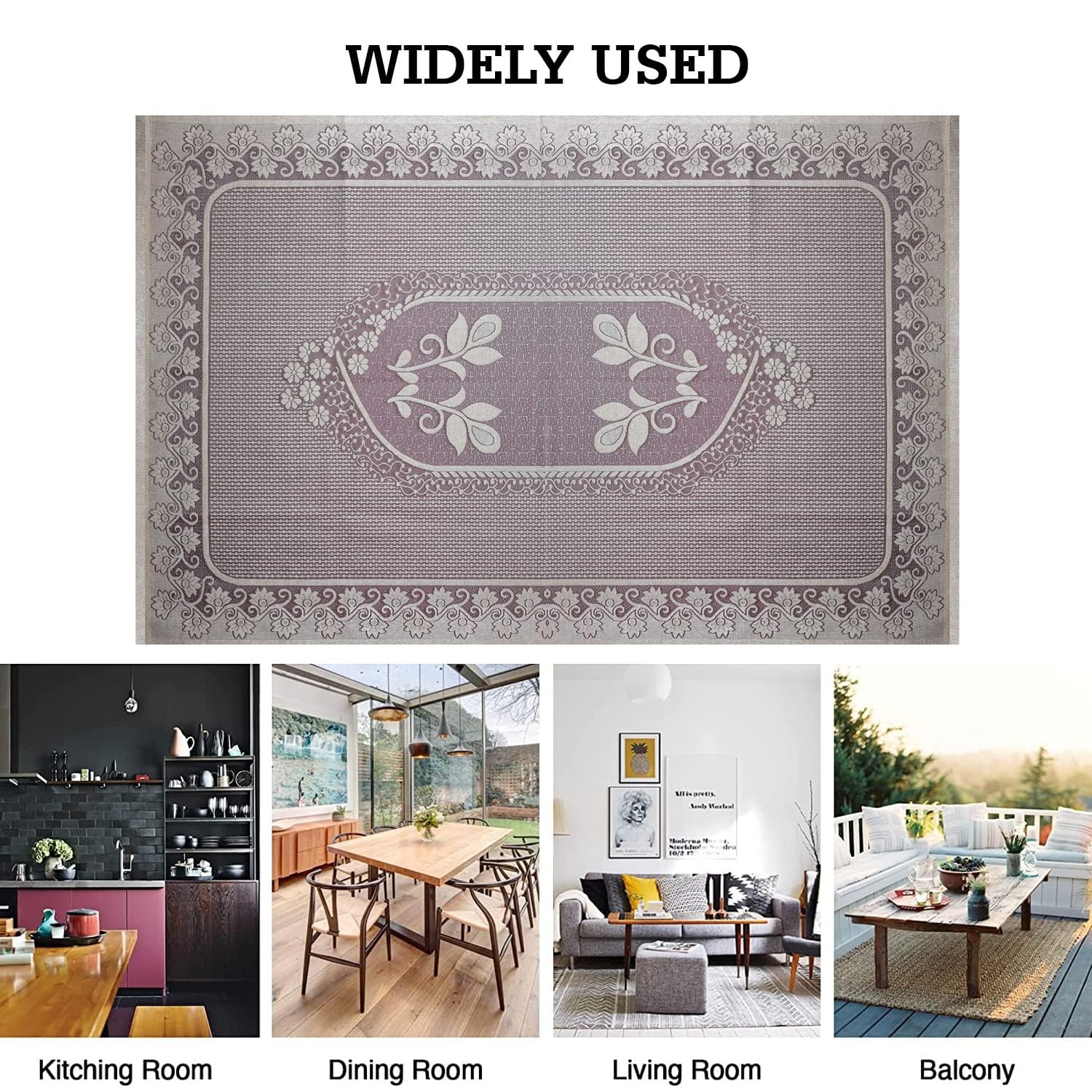 Center Table CoverCotton Luxurious Net Floral S-19 DesignStain-Resistant  Anti Skid Coffee Table Cover40x60 Inch Maroon