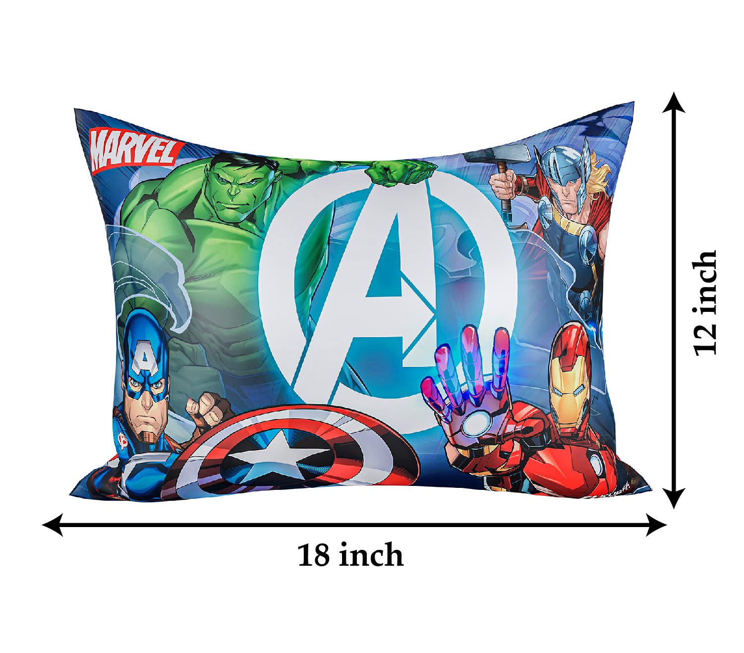 Marvel Avengers Print Baby PillowPolyester Super soft Kids Pillow for Sleeping  Travel12 x 18 InchSky Blue
