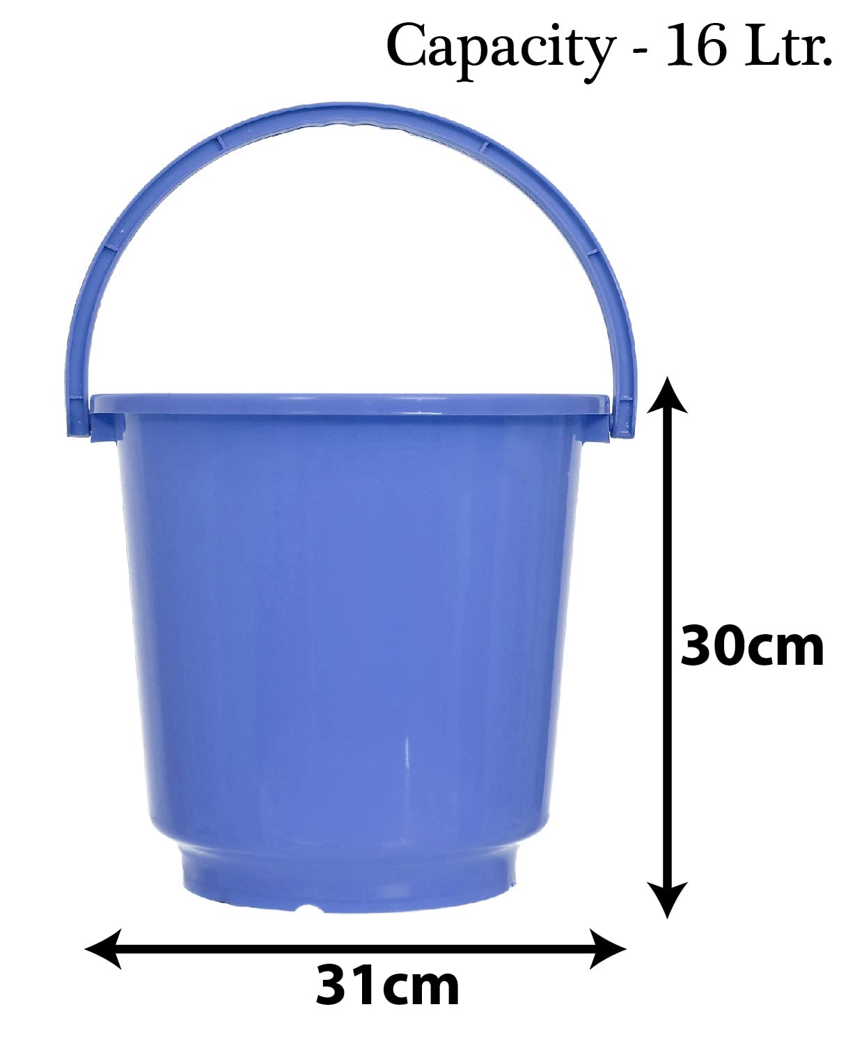 BucketPlastic Bucket for BathroomBucket for BathingUnbreakable Bucket with Handle16 Liter Blue