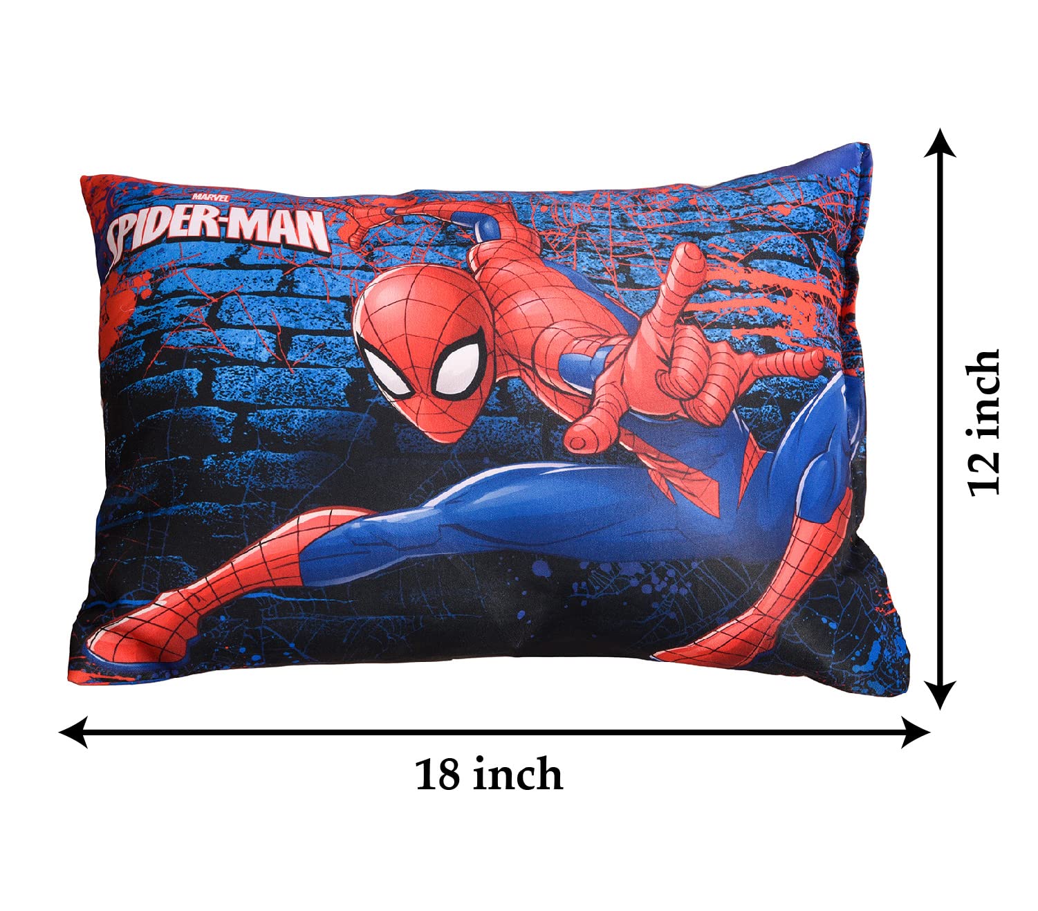 Marvel Spiderman Print Baby PillowPolyester Super soft Kids Pillow for Sleeping  Travel12 x 18 InchNavy Blue