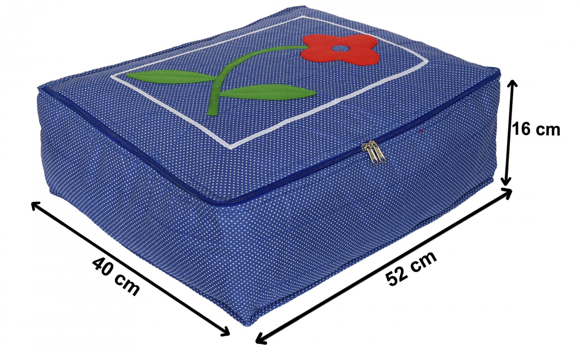 Dot Printed Saree Cover 1 Bag for 12 Sarees 12 Flap Sarees Bag Wedding Collection Blue