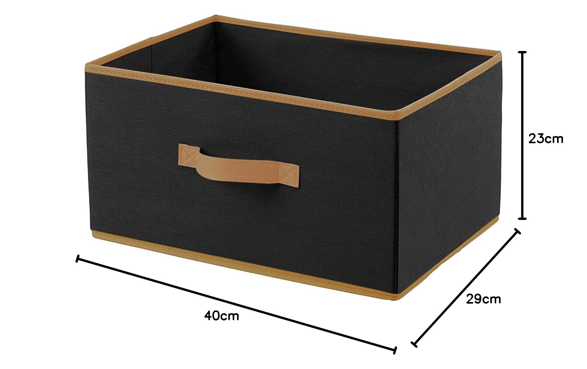 Multipurposes Rectangular Flodable Storage Box Drawer Storage and Cloth Organizer Black-HS40KUBMART23912