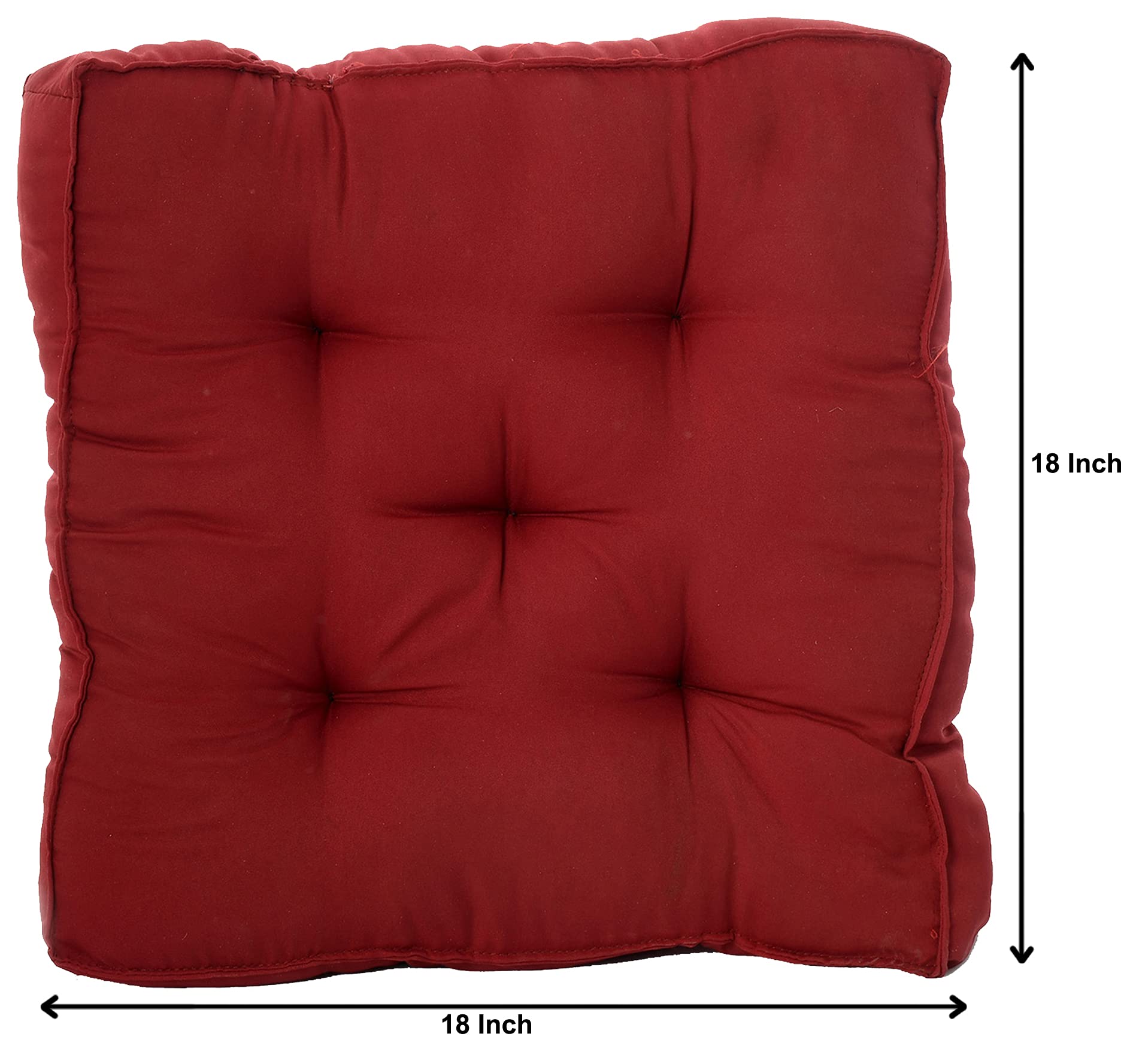 Microfiber Square Chair PadCushion for Office Home or Car Sitting 1818 Inch Maroon