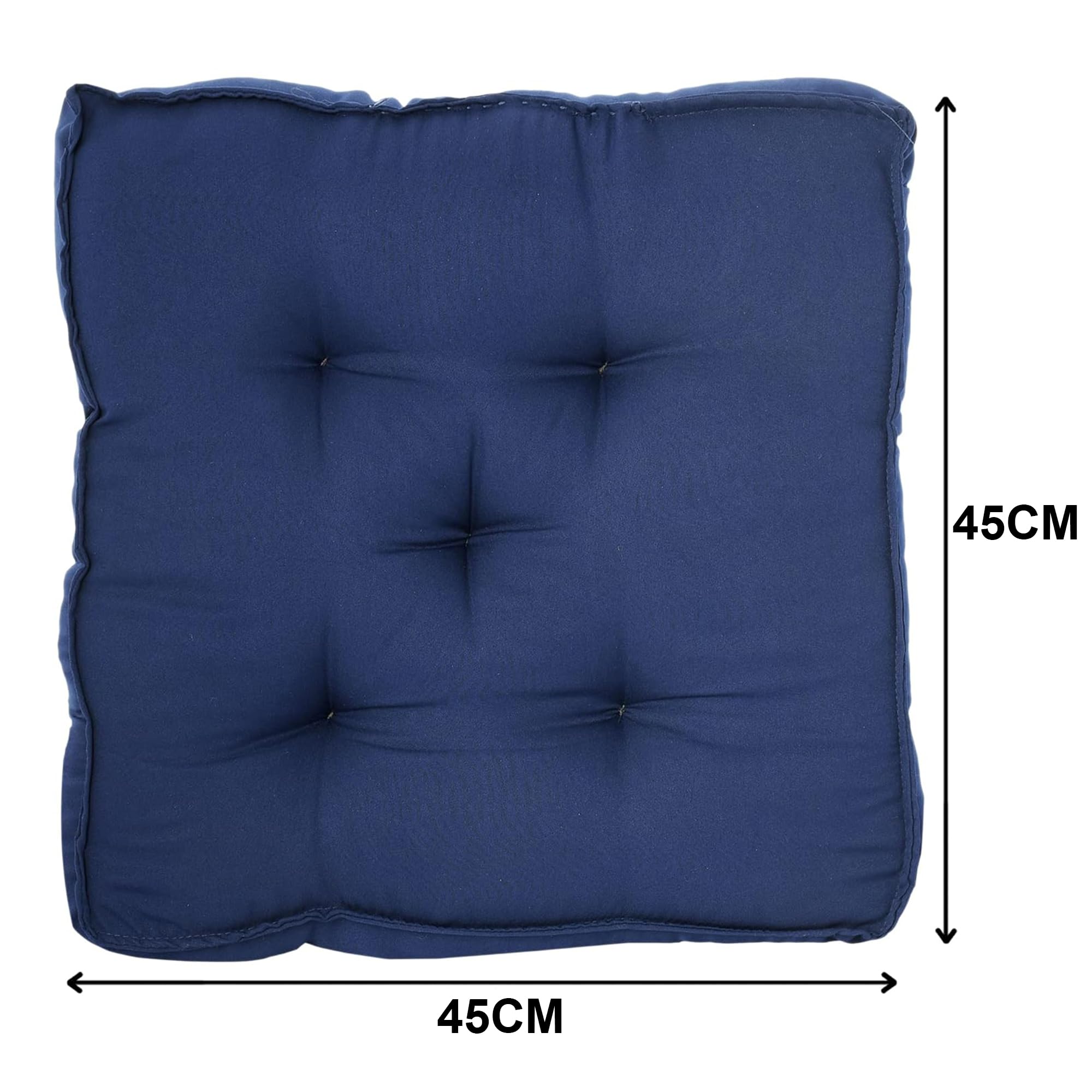 Microfiber Square Chair PadCushion for Office Home or Car Sitting-Pack of 2 1818 Inch Navy Blue