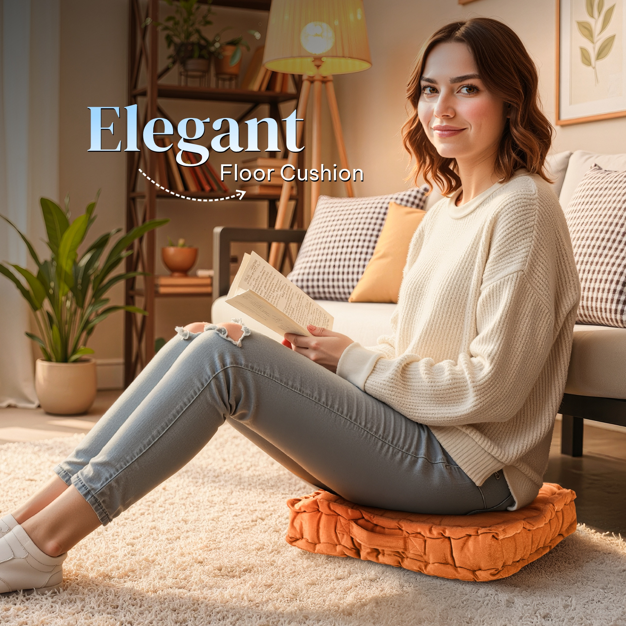 Inch Heavy Velvet Chair Pad for Dining Office  Home  Soft Cushion with Center Tuft  Support for Long Sitting  Golden