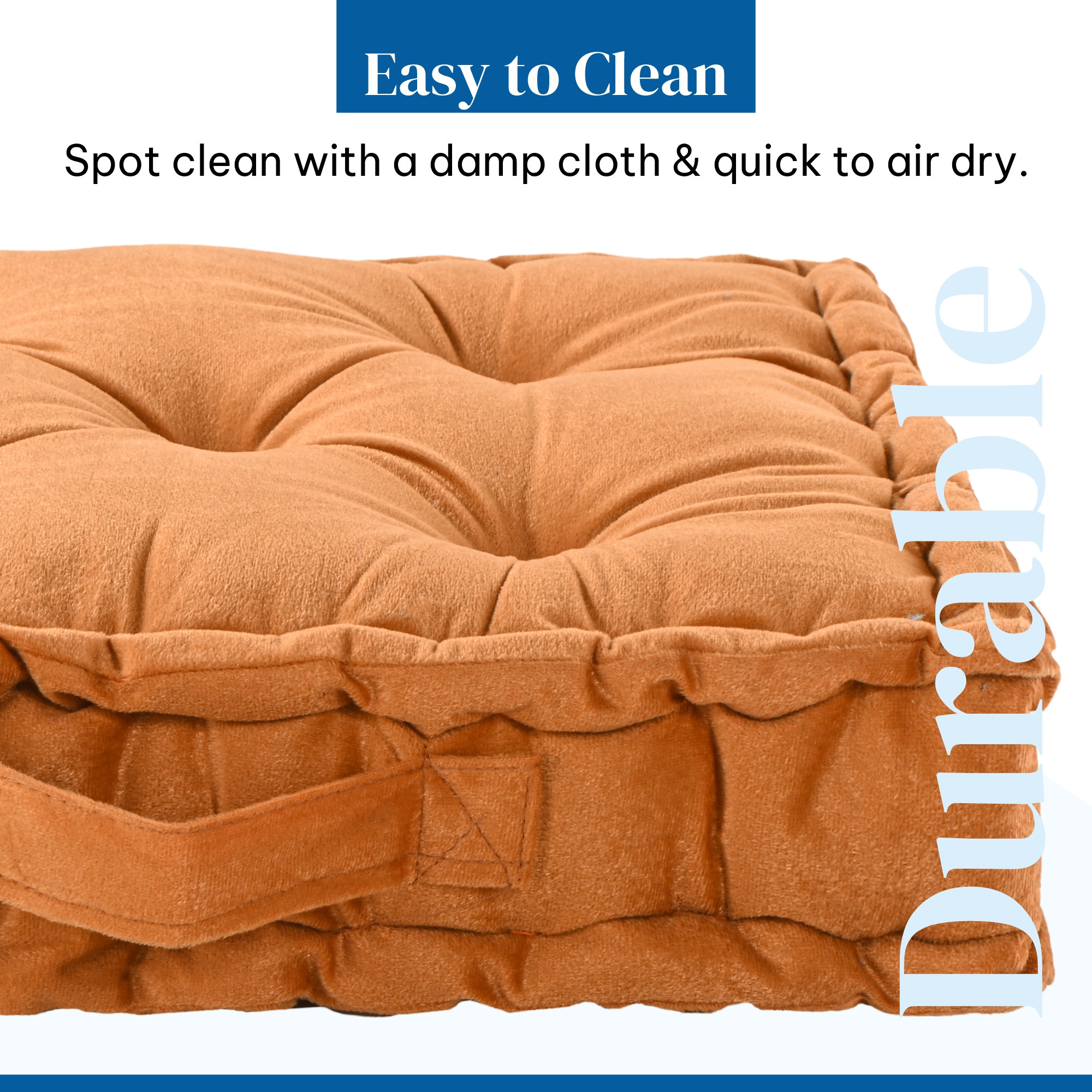 Inch Heavy Velvet Chair Pad for Dining Office  Home  Soft Cushion with Center Tuft  Support for Long Sitting  Golden