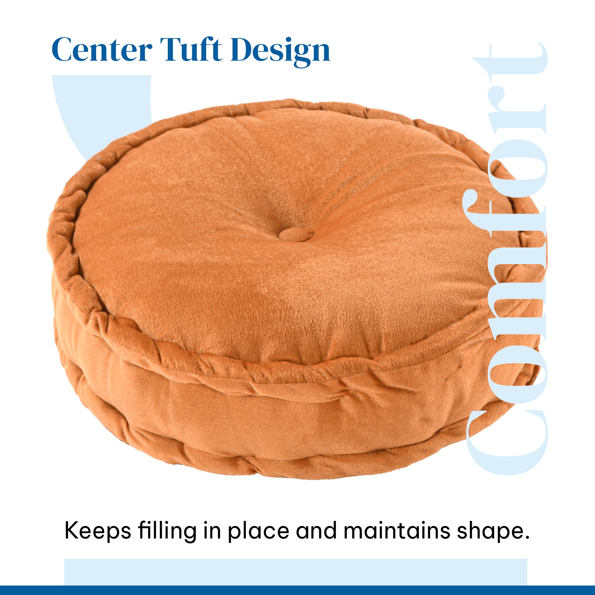Inch Heavy Velvet Chair Pad for Dining Office  Home  Soft Cushion with Center Tuft  Support for Long Sitting  Golden
