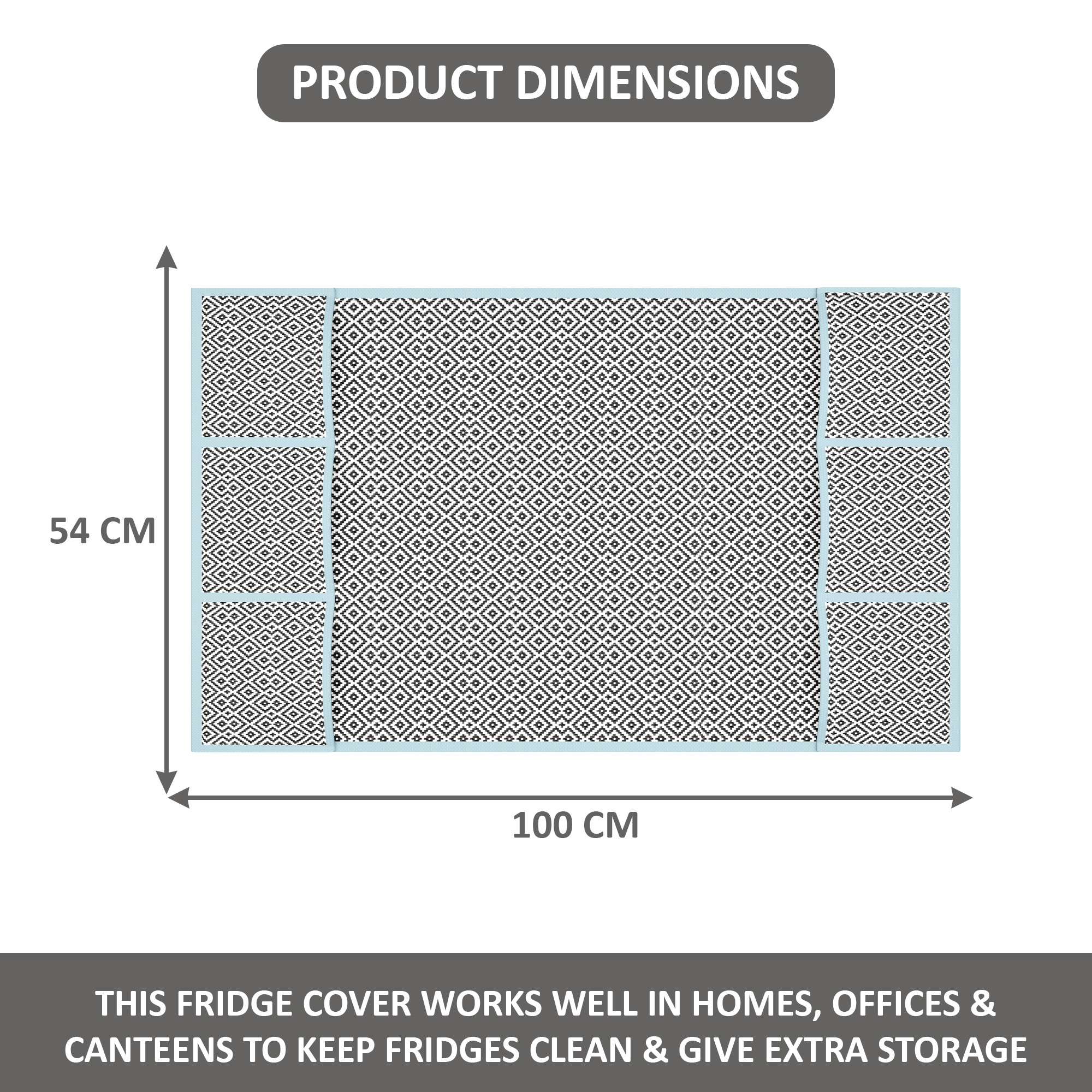 Jute Top Fridge Protective Cover with Extra Storage Space  Anti-Dust Refrigerator Desktop Sundries with Utility Pockets Grey