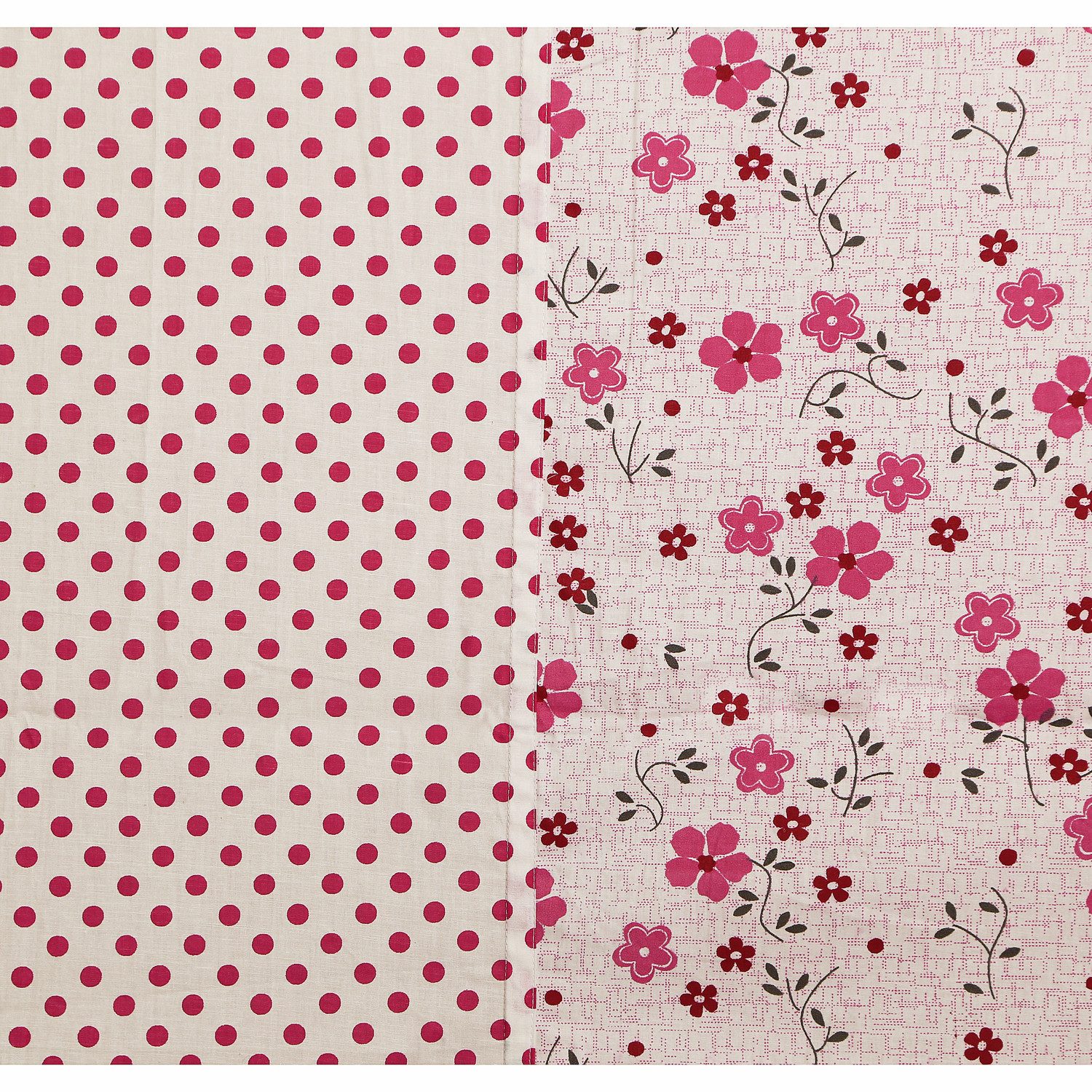 Kuber Industires Flower Design Pure Cotton Soft Light Weight Double Bedsheet With 2 Pillow Cover (Pink)-HS_38_KUBMART21123