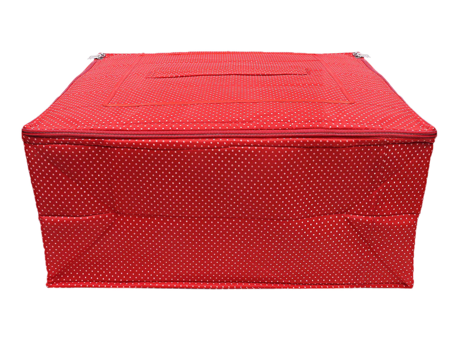 Kuber Industires Multiuses Dot Print Polyester Saree Covers/Clothes Storage Bag/Wardrobe Organizer (Red )