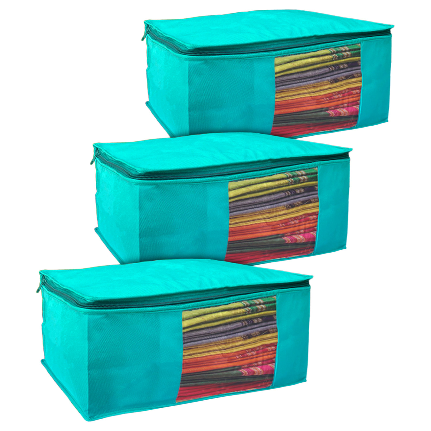 Kuber Industires Multiuses Dot Print Polyester Saree Covers/Clothes Storage Bag/Wardrobe Organizer (Red )