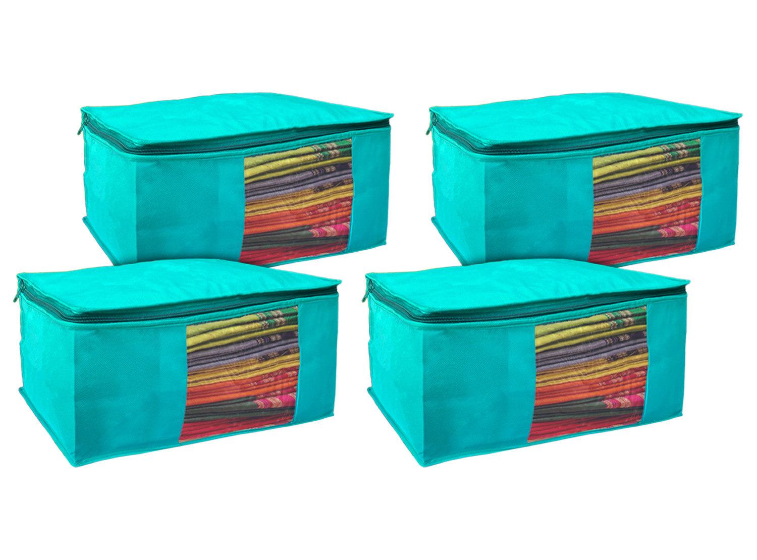 Kuber Industires Multiuses Dot Print Polyester Saree Covers/Clothes Storage Bag/Wardrobe Organizer (Red )