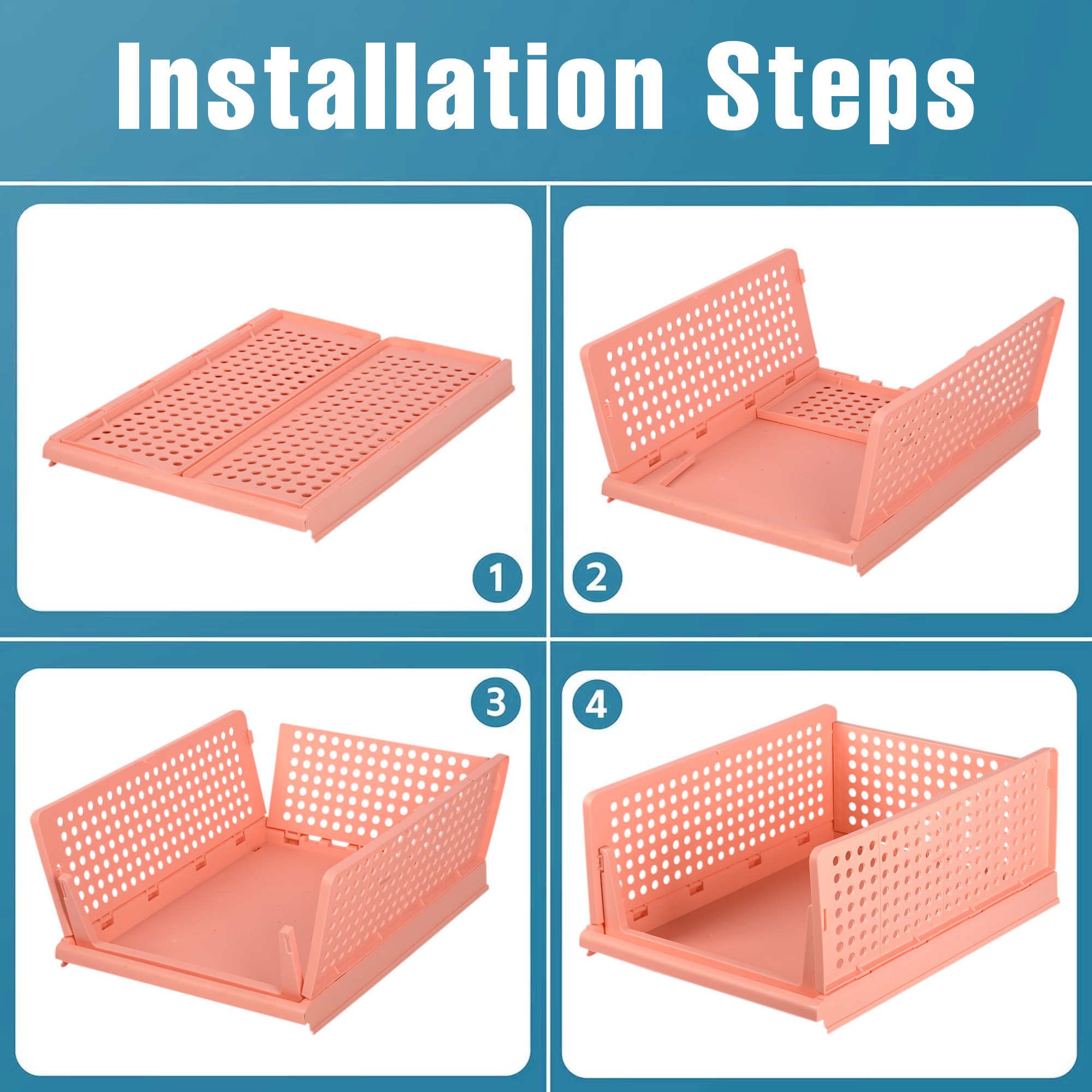 Kuber Industries    Office Desk Organizers  Plastic Makeup Cosmetic Storage Box  Drawers for Dressing Table  Organizers for Bathroom Countertop  Holder for Brushes Lotions  Coral Pink