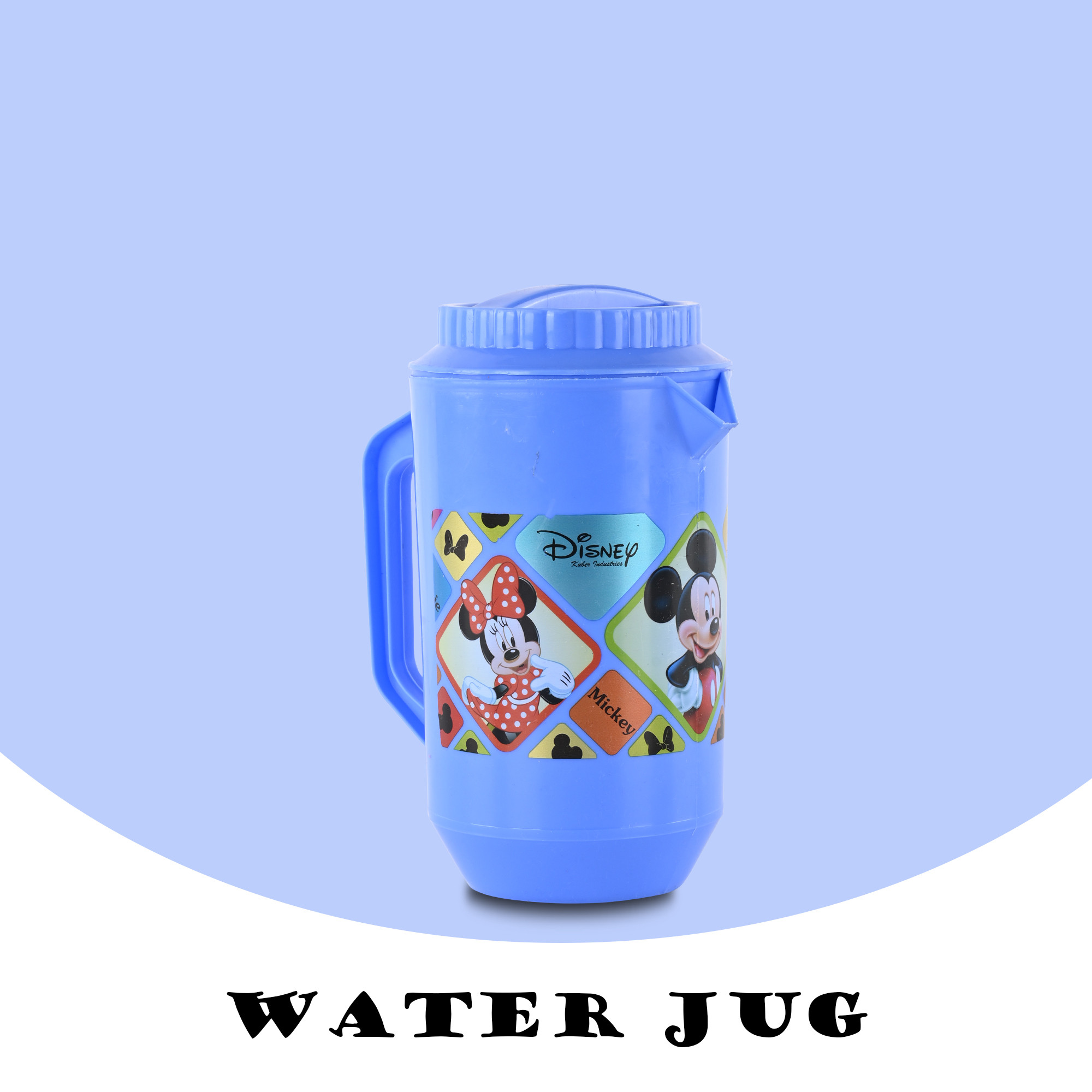 Kuber Industries    Water Jug  2 LTR  Plastic Jug for Water  Check Disney  Water Dispenser  Juice Jug for Dining Table  Water Jug for Hotels  Restaurants  BPA-Free  Blue