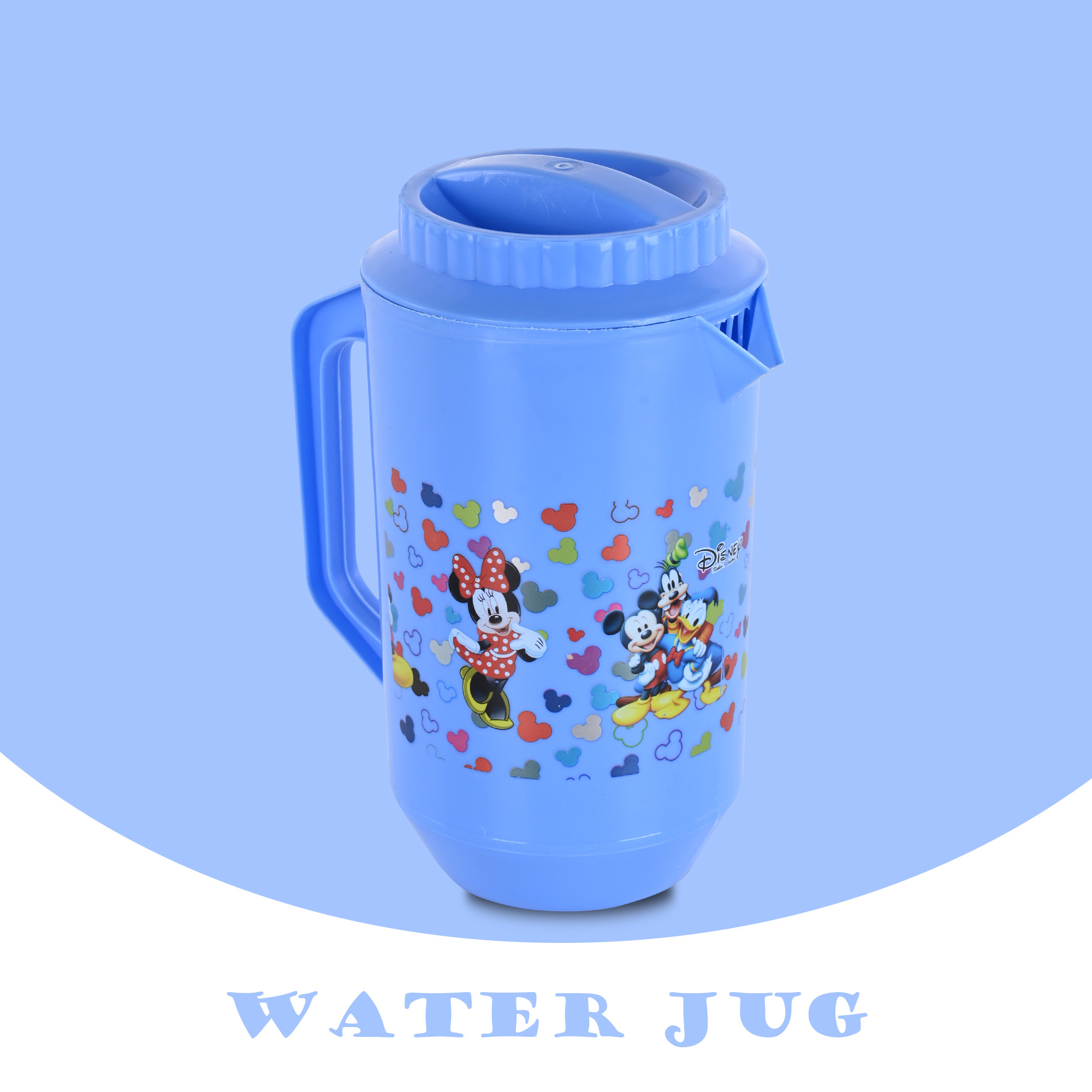 Kuber Industries    Water Jug  2 LTR  Plastic Jug for Water  Disney Team  Water Dispenser  Juice Jug for Dining Table  Water Jug for Hotels  Restaurants  BPA-Free  Blue