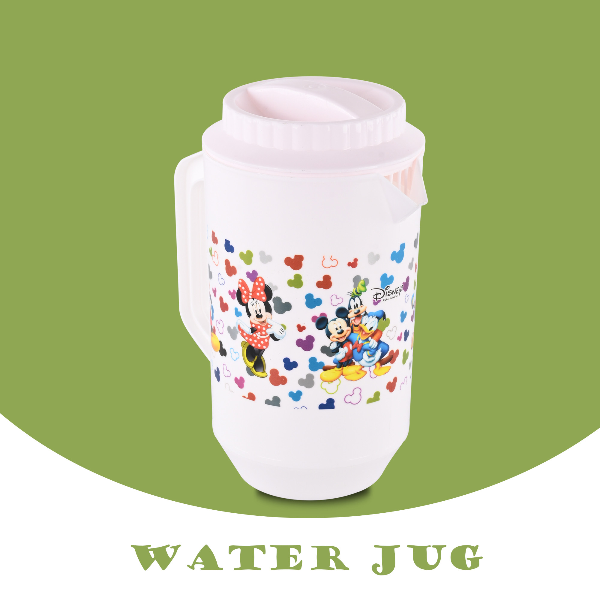 Kuber Industries    Water Jug  2 LTR  Plastic Jug for Water  Disney Team  Water Dispenser  Juice Jug for Dining Table  Water Jug for Hotels  Restaurants  BPA-Free  White