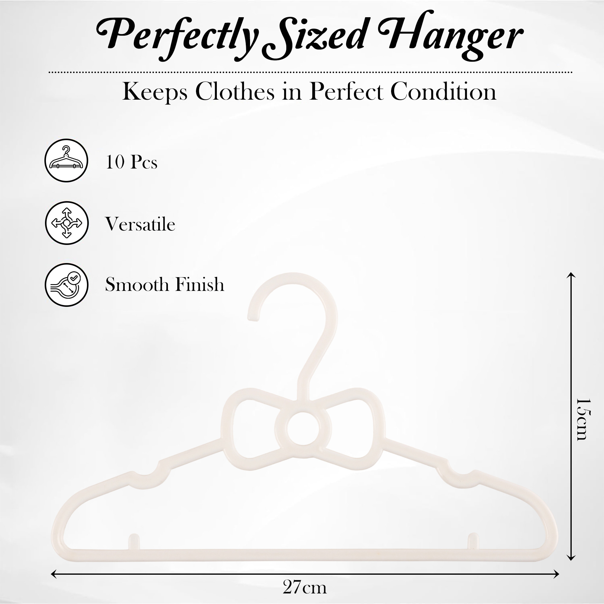 Kuber Industries   Baby Hangers for Clothes Hanging  Easy Organization Kids Hangers for Clothes  Nappies  Convenient Cloth Hangers for Wardrobe  White