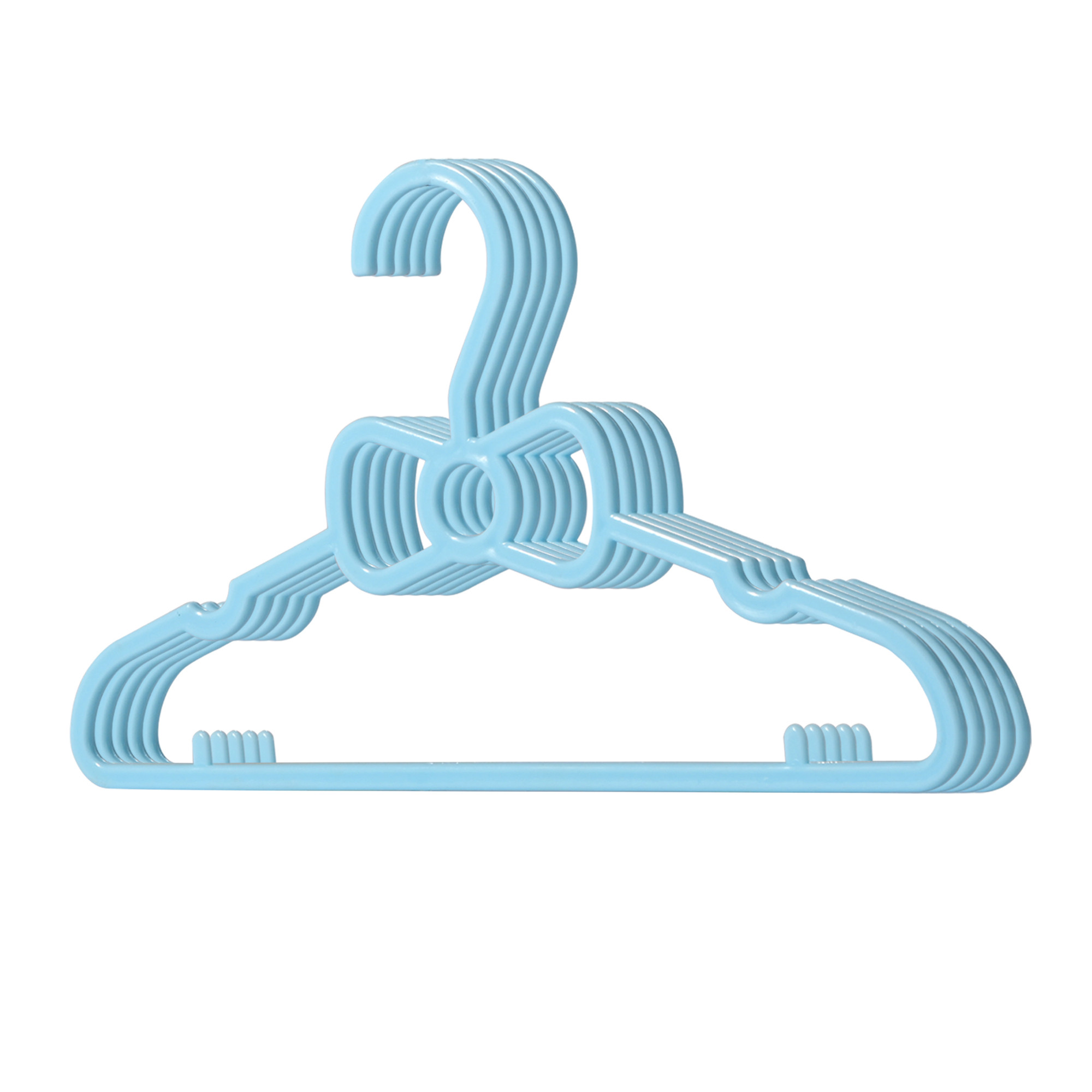 Kuber Industries   Baby Hangers for Clothes Hanging  Easy Organization Kids Hangers for Clothes  Nappies  Convenient Cloth Hangers for Wardrobe  Sky Blue