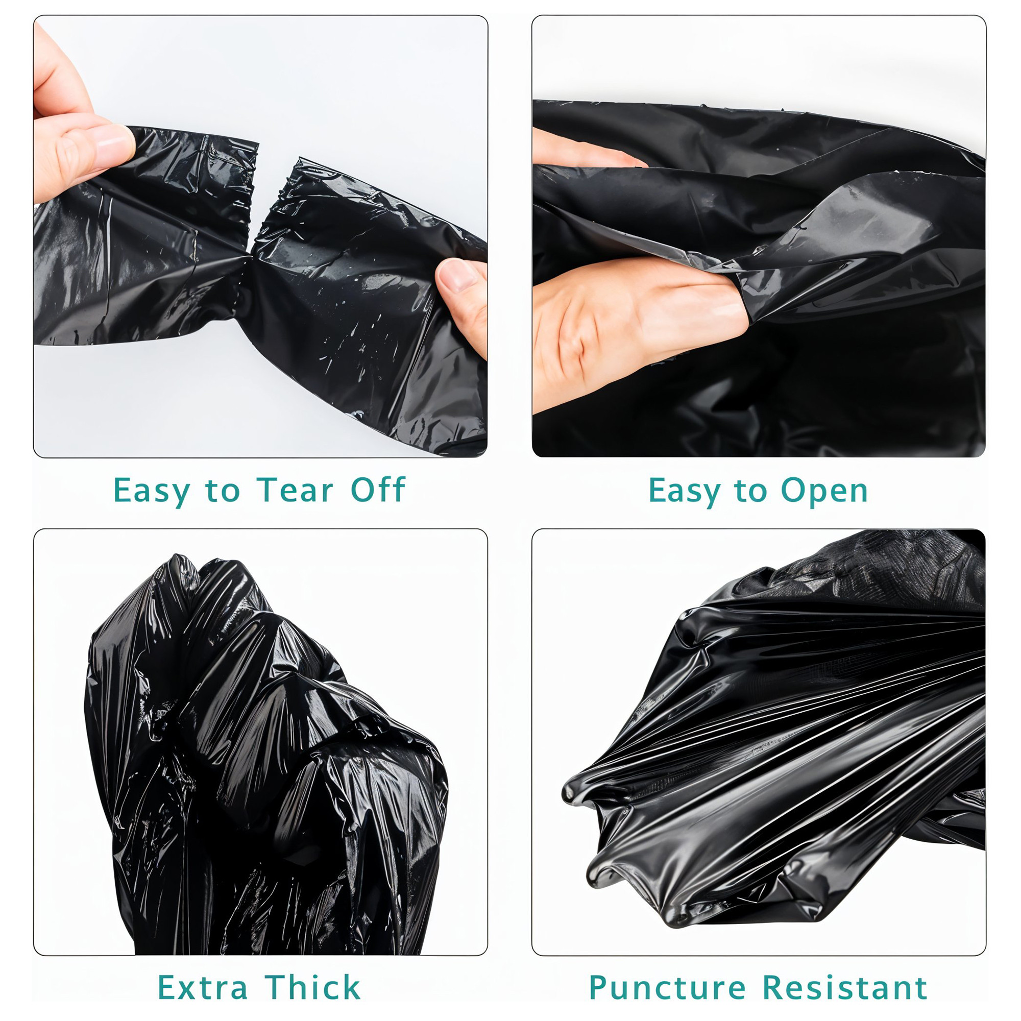 Kuber Industries   Leak-proof Dog Poop Bags  Waste Pick-up Bag for Pets  Travel Garbage Disposal Polythene  Clean-Up Packets for Cats  Black