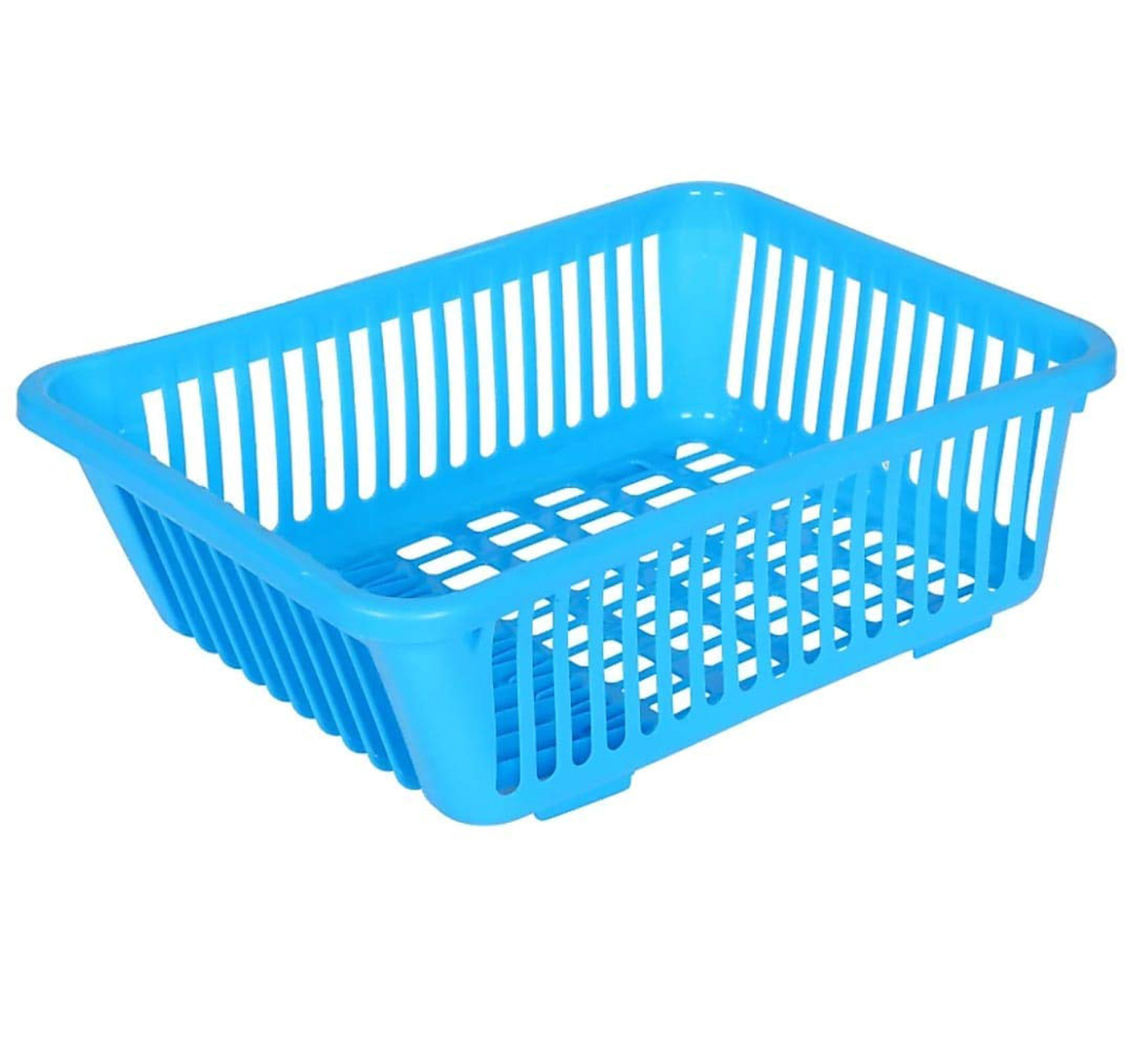 Kuber Industries  3 in 1 Large Durable Plastic Kitchen Sink Dish Rack Drainer Drying Rack Washing Basket with Tray for Kitchen, Dish Rack Organizers, Utensils Tools Cutlery (Blue)