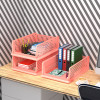 Office Desk Organizers | Plastic Makeup Cosmetic Storage Box | Drawers for Dressing Table | Organizers for Bathroom, Countertop | Holder for Brushes, Lotions | Coral Pink
