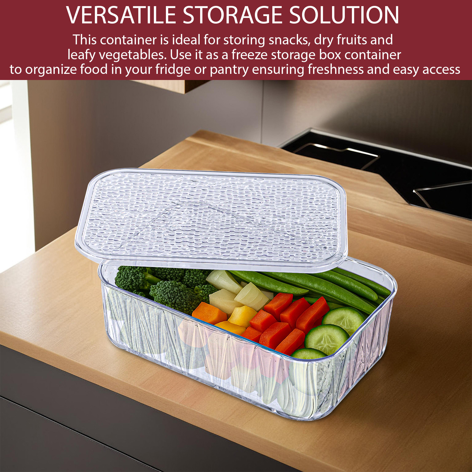 Kuber Industries  Acrylic Premium Quality Storage Box and Organiser  Multipurpose Fridge Storage Containers Makeup  Stationery Items  HomeOffice Drawers Organisers  Transparent