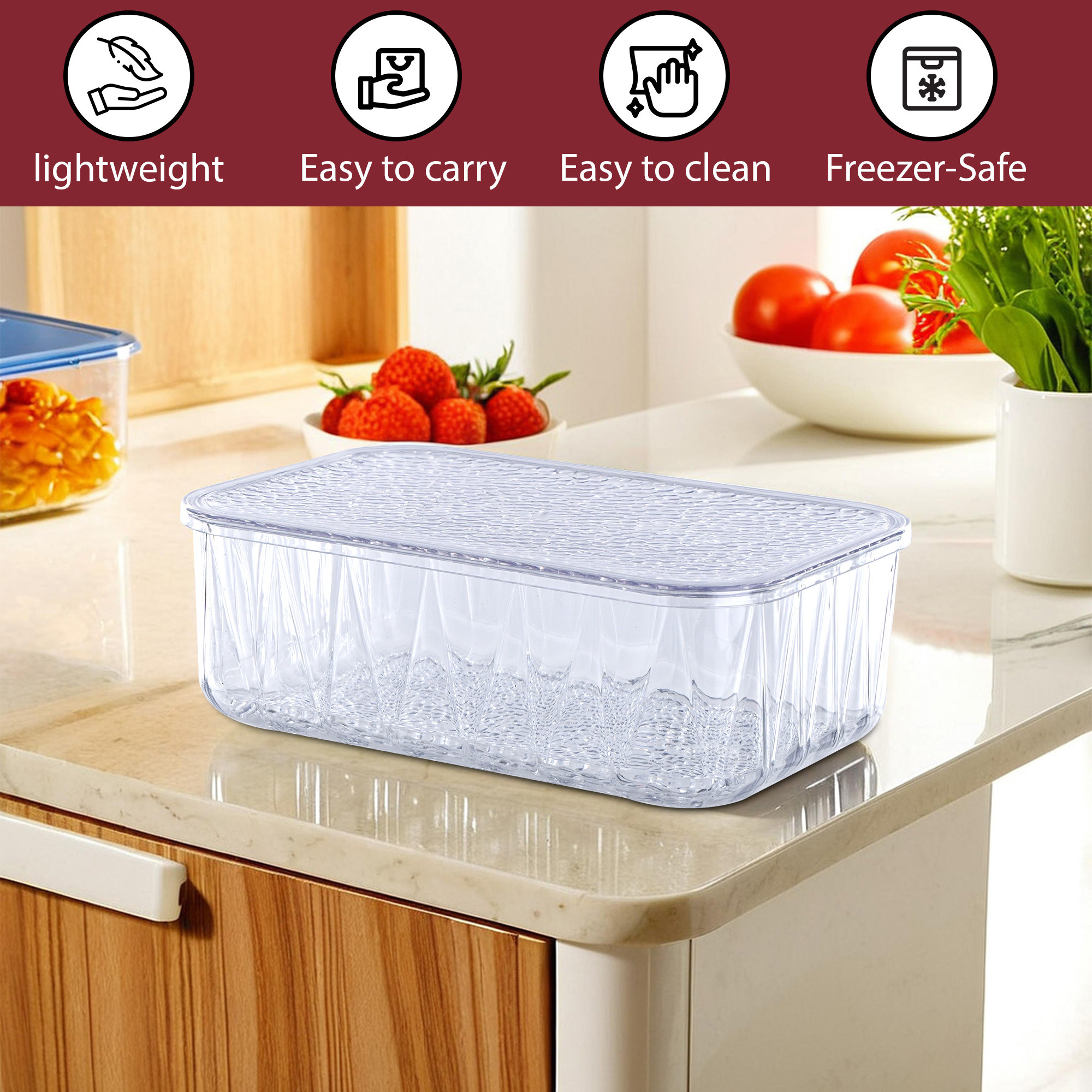 Kuber Industries  Acrylic Premium Quality Storage Box and Organiser  Multipurpose Fridge Storage Containers Makeup  Stationery Items  HomeOffice Drawers Organisers  Transparent