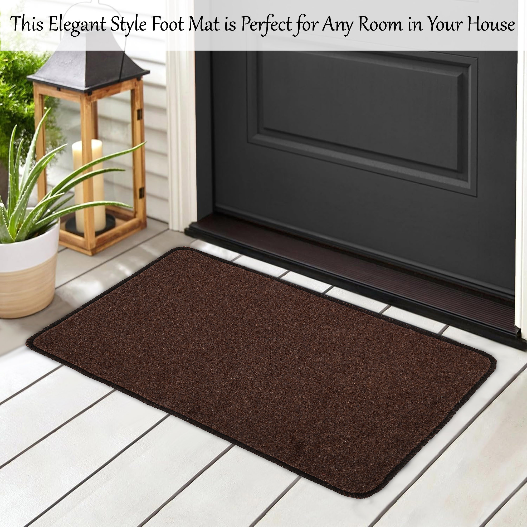 Kuber Industries  Anti-Skid Door Mats For Home  Soft Washable Microfibre  Water Soaking FloorBathroom Mat - Brown
